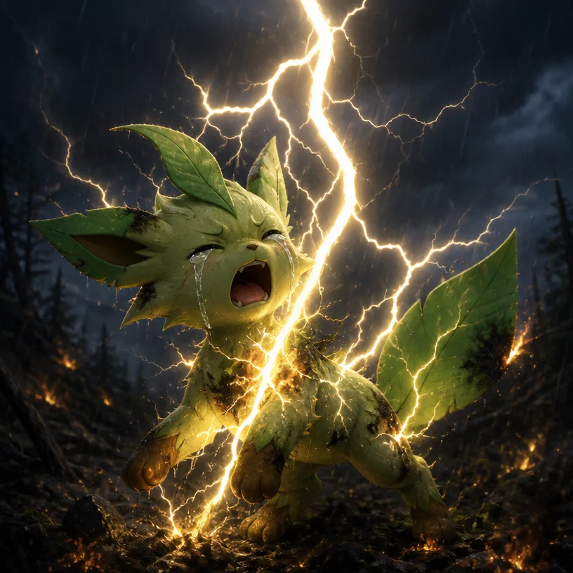 Leaflit crying while being struck by lightning 