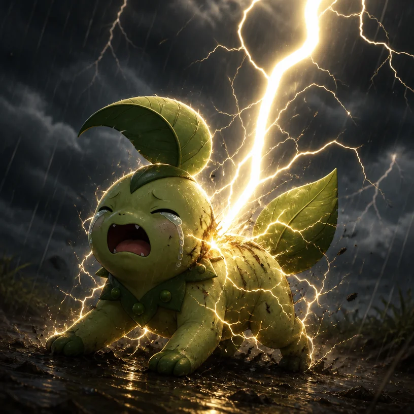 Leaflit crying while being struck by lightning 