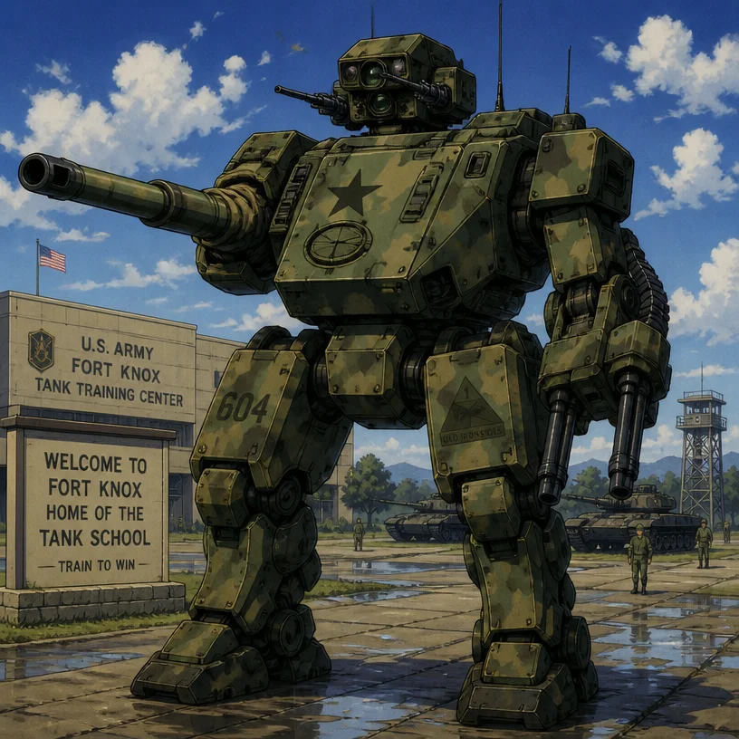 I'd like to design a cassette-futurism/retro-futurist 1990s tech level mecha. 

It's about 15 feet tall, and about 10 feet from chest to back and 10 feet from shoulder to shoulder. 

This mecha is a b