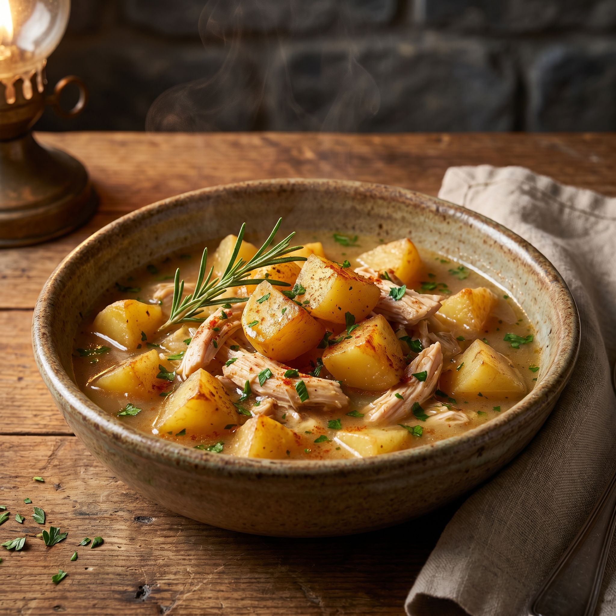 Ancient Roman Inspired Smoky Potato Chicken Pot