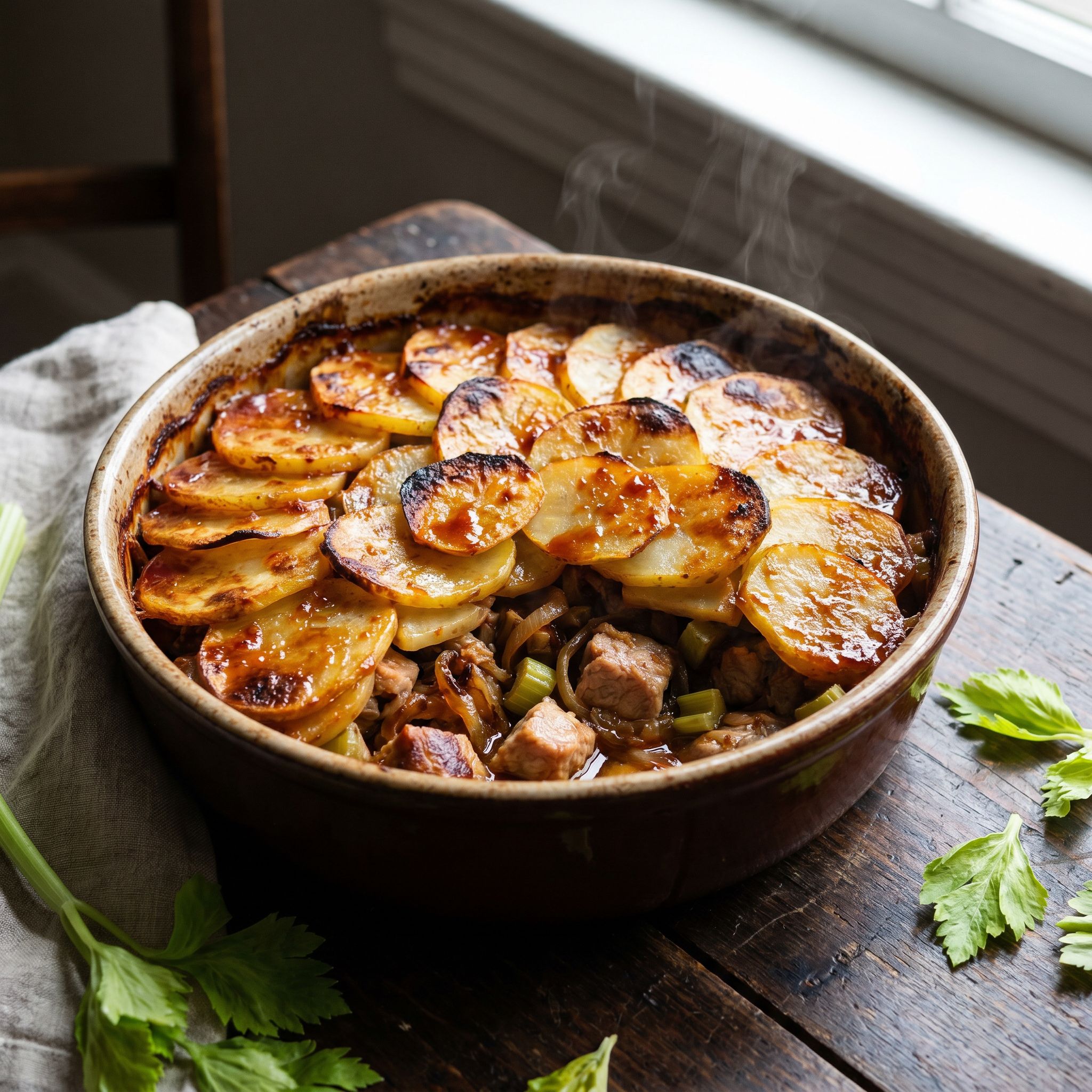 Blazing Celery Ember Pork Yukon Bake