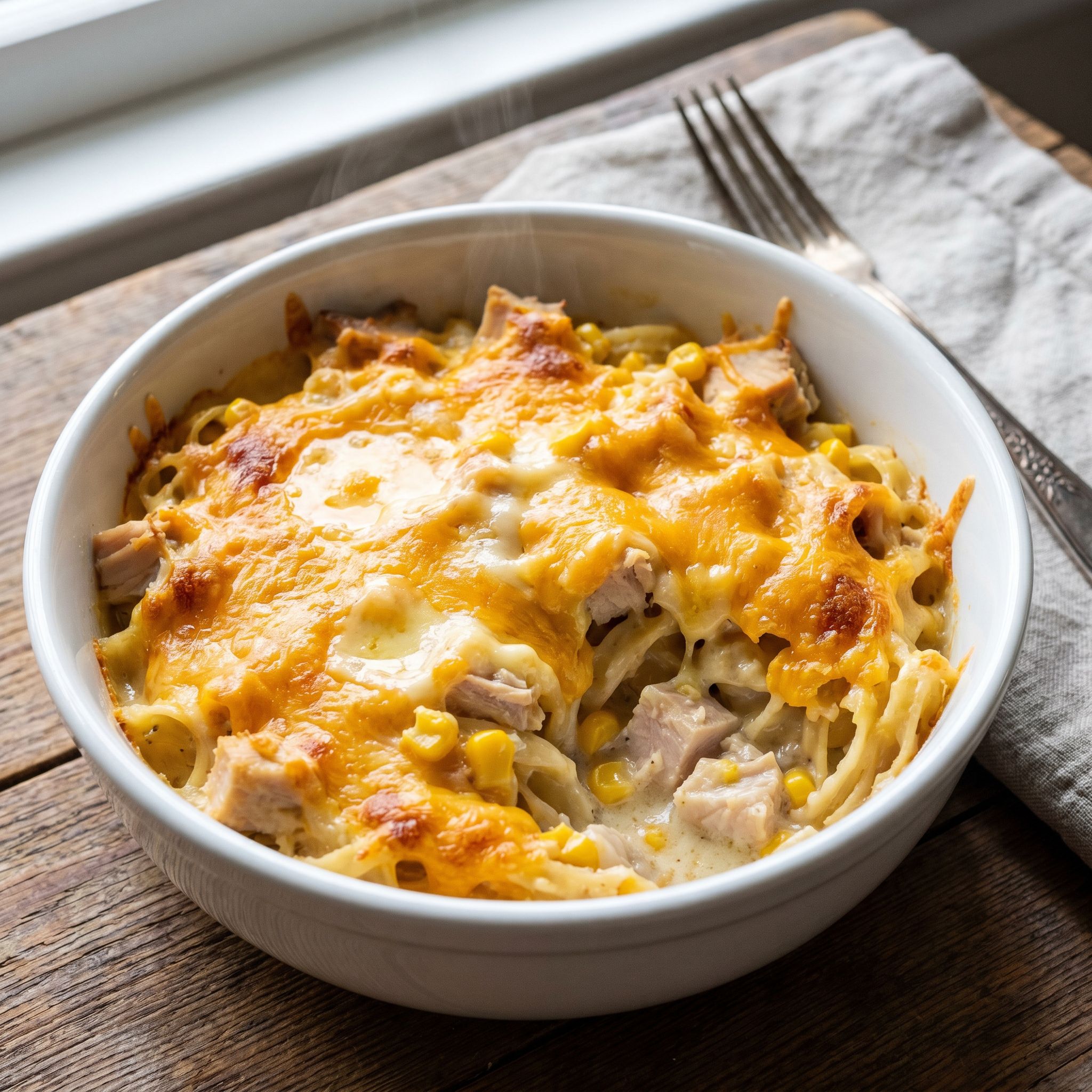 Cheesy Chicken Pasta Casserole