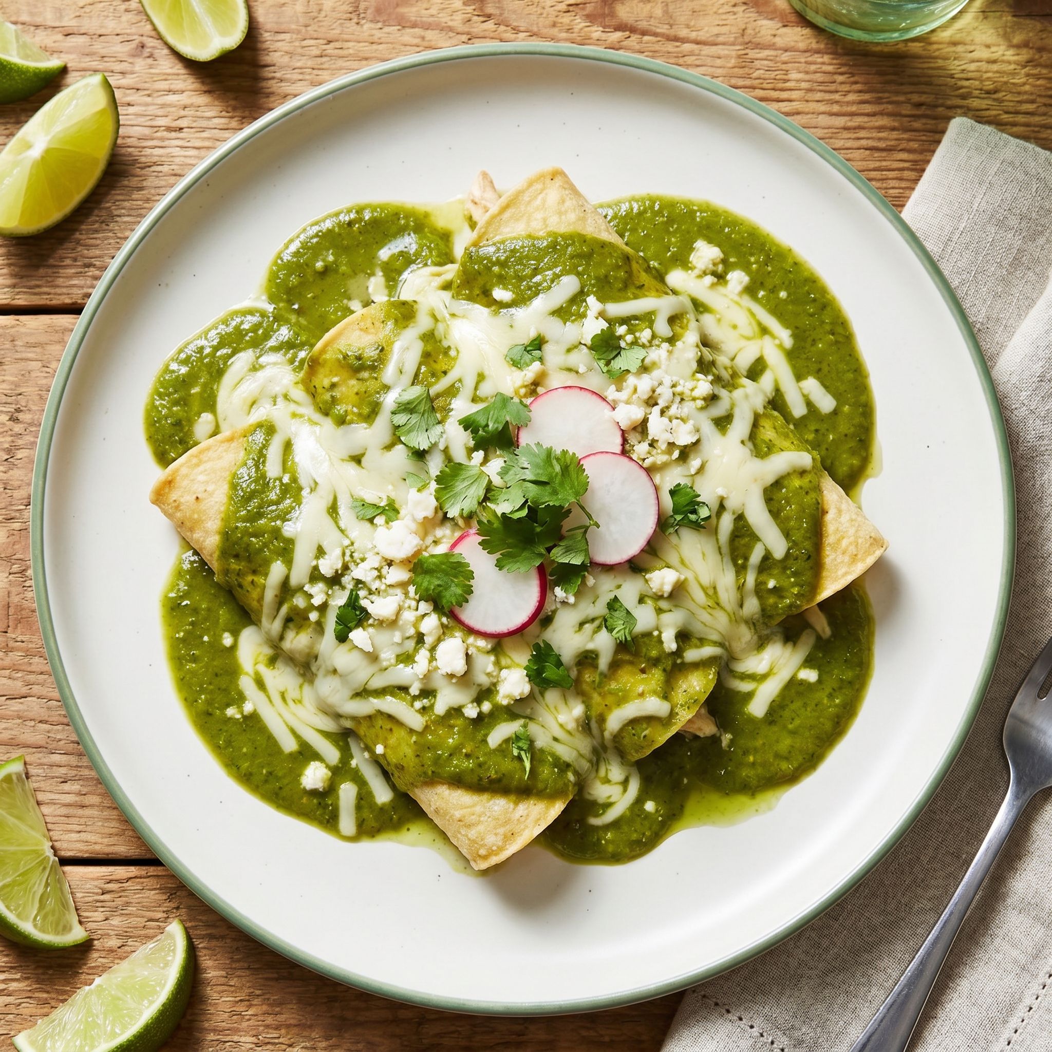 Chicken Mole Verde Enchiladas