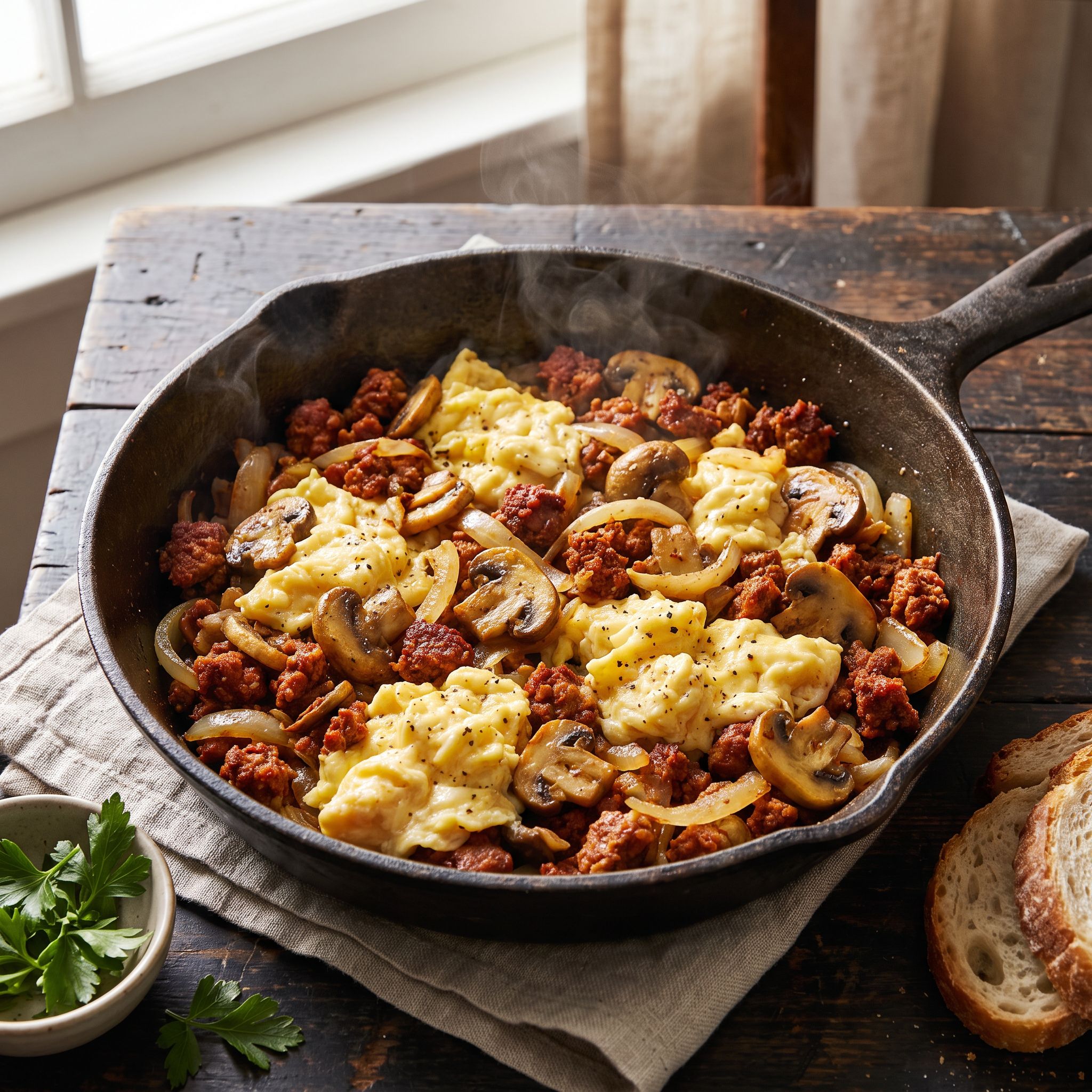 Chorizo and Mushroom Breakfast Skillet