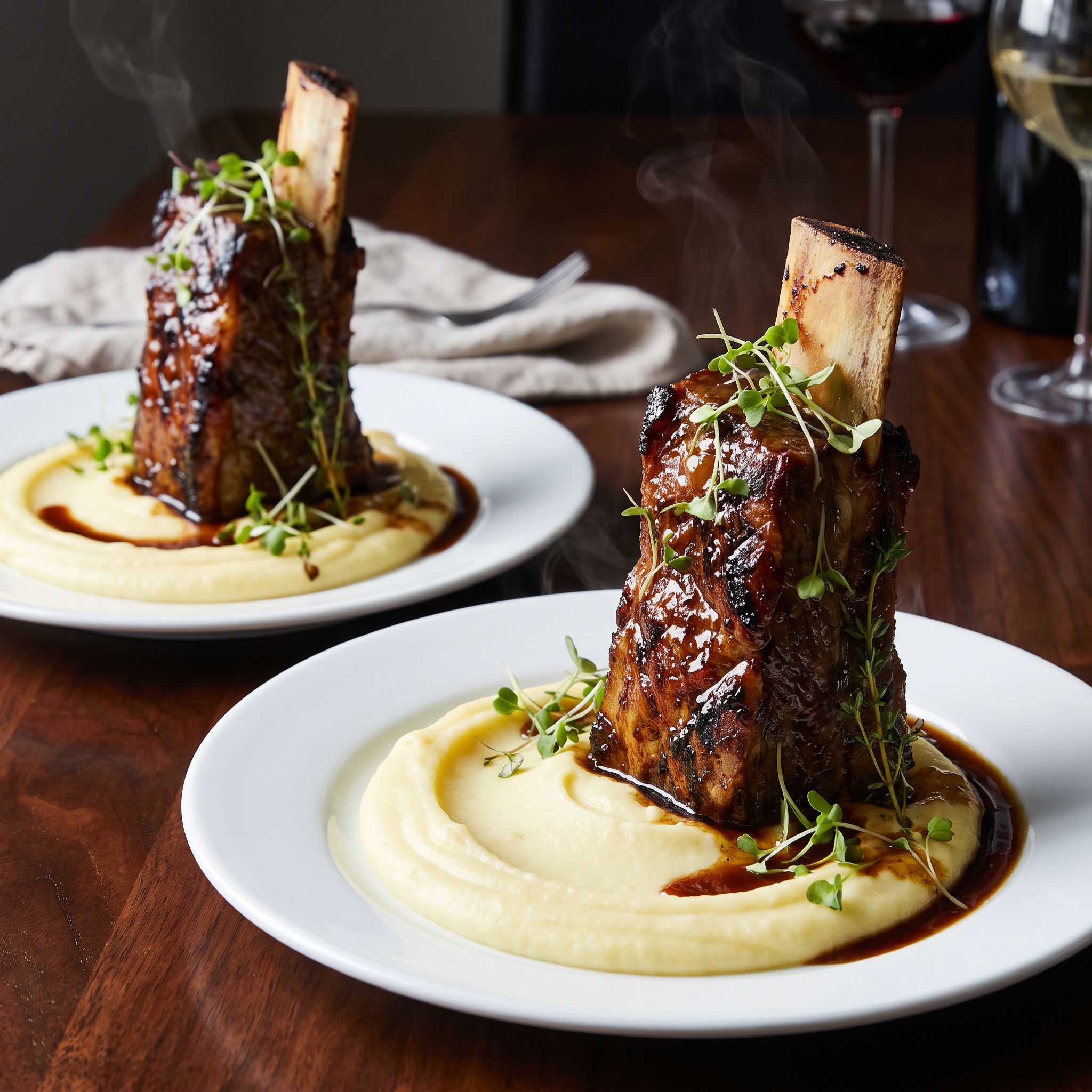 Coffee Bourbon Maple Short Rib Towers