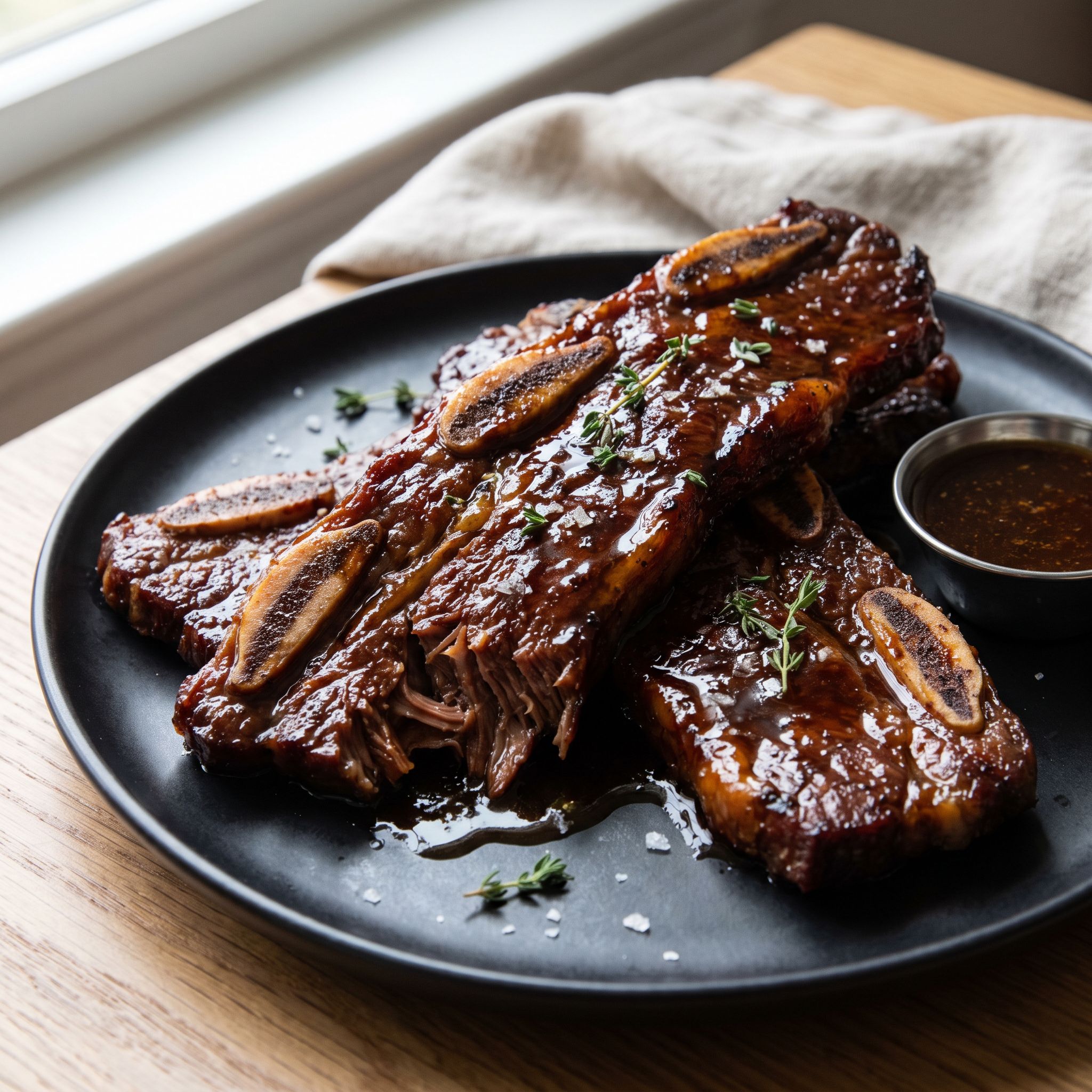 Coffee Rubbed Maple Bourbon Flanken Ribs