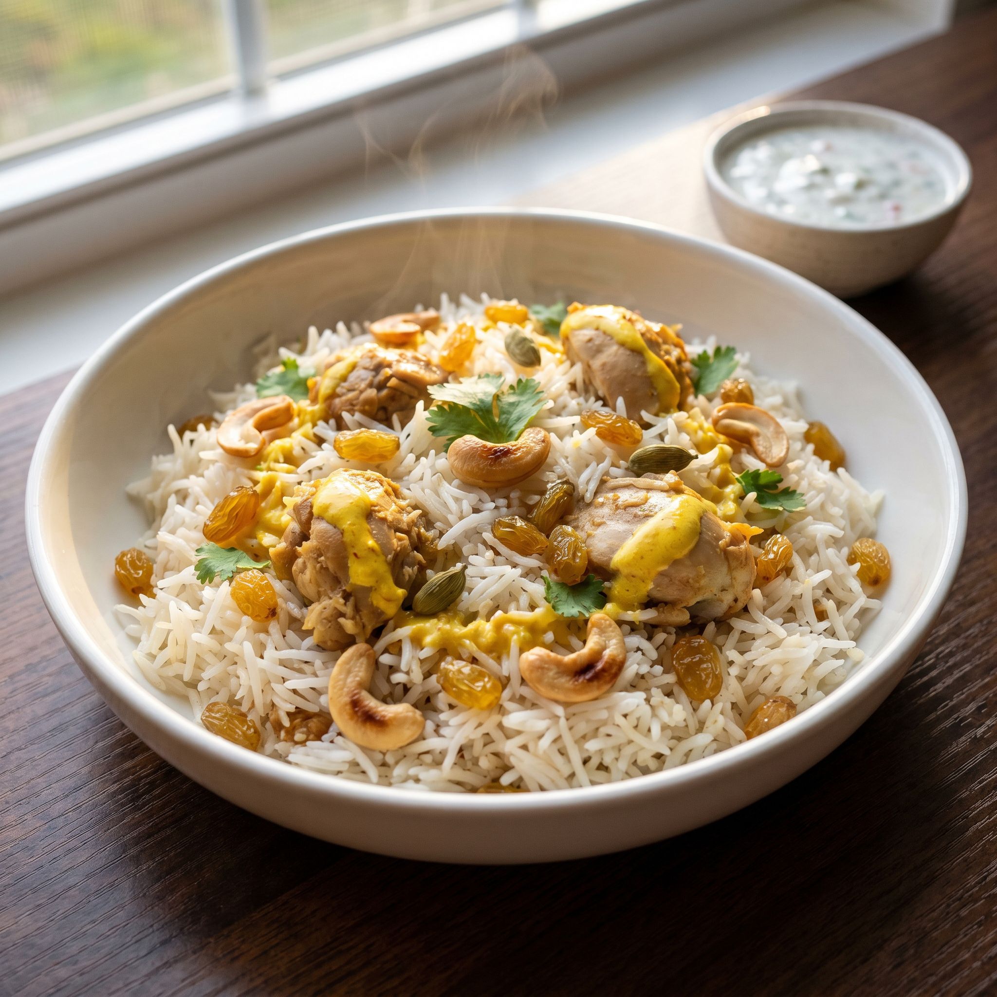 Creamy Afghani Sweet Spice Chicken Pulao