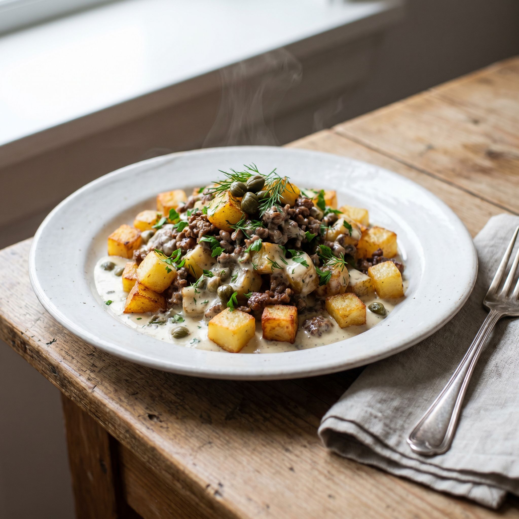 Creamy Skipperlabskovs Beef Hash