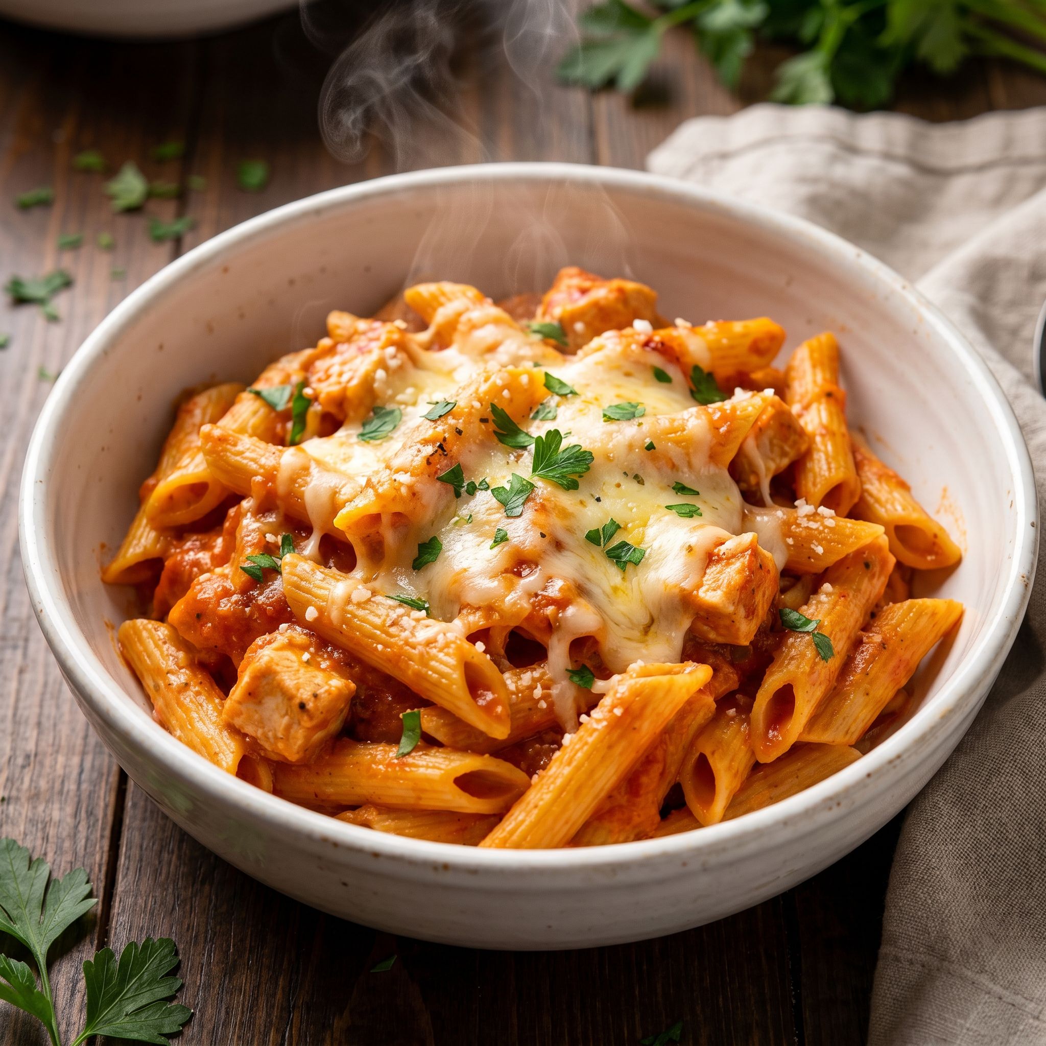 Creamy Tomato Chicken Pasta Bake