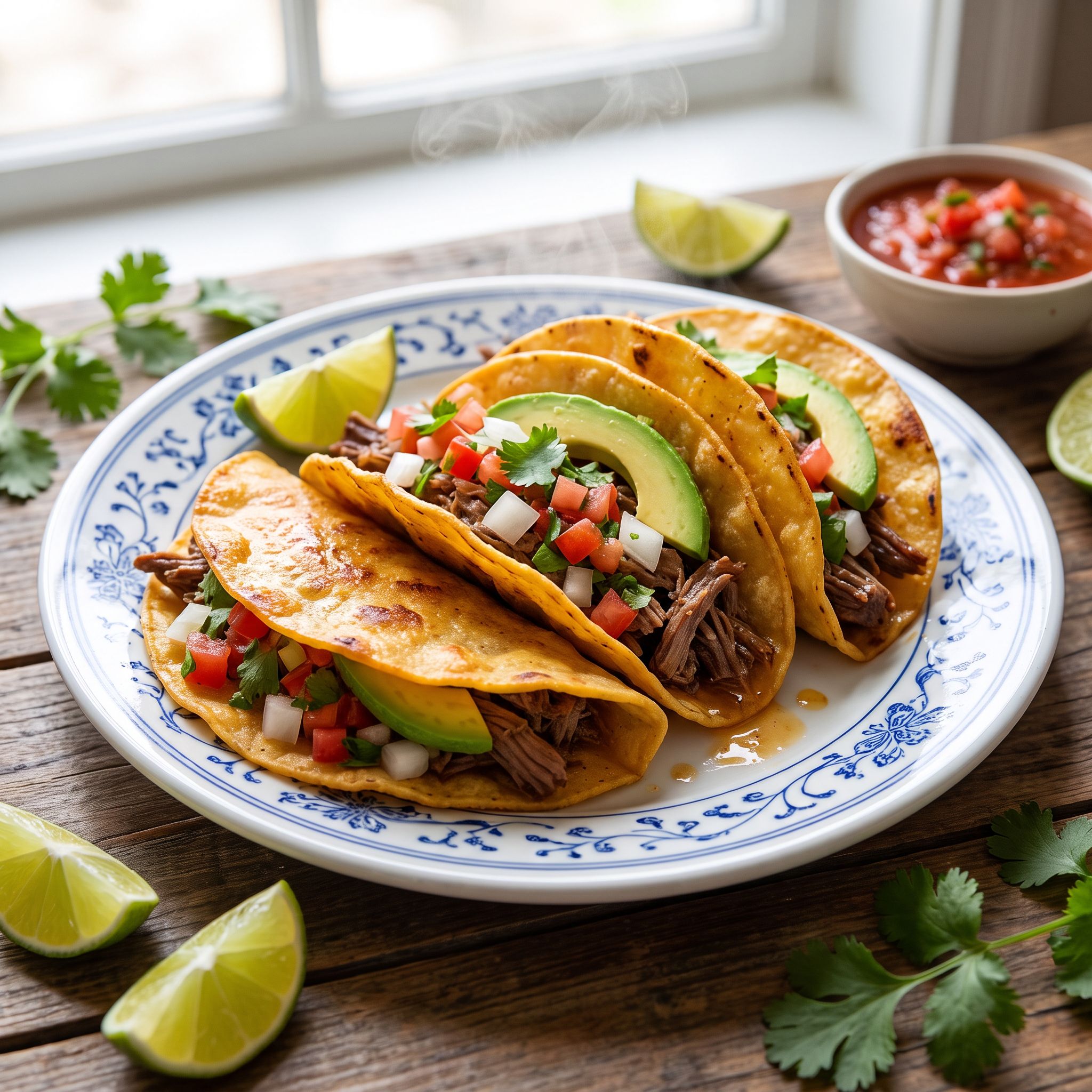 Crispy Fried Beef Tacos with Fresh Salsa