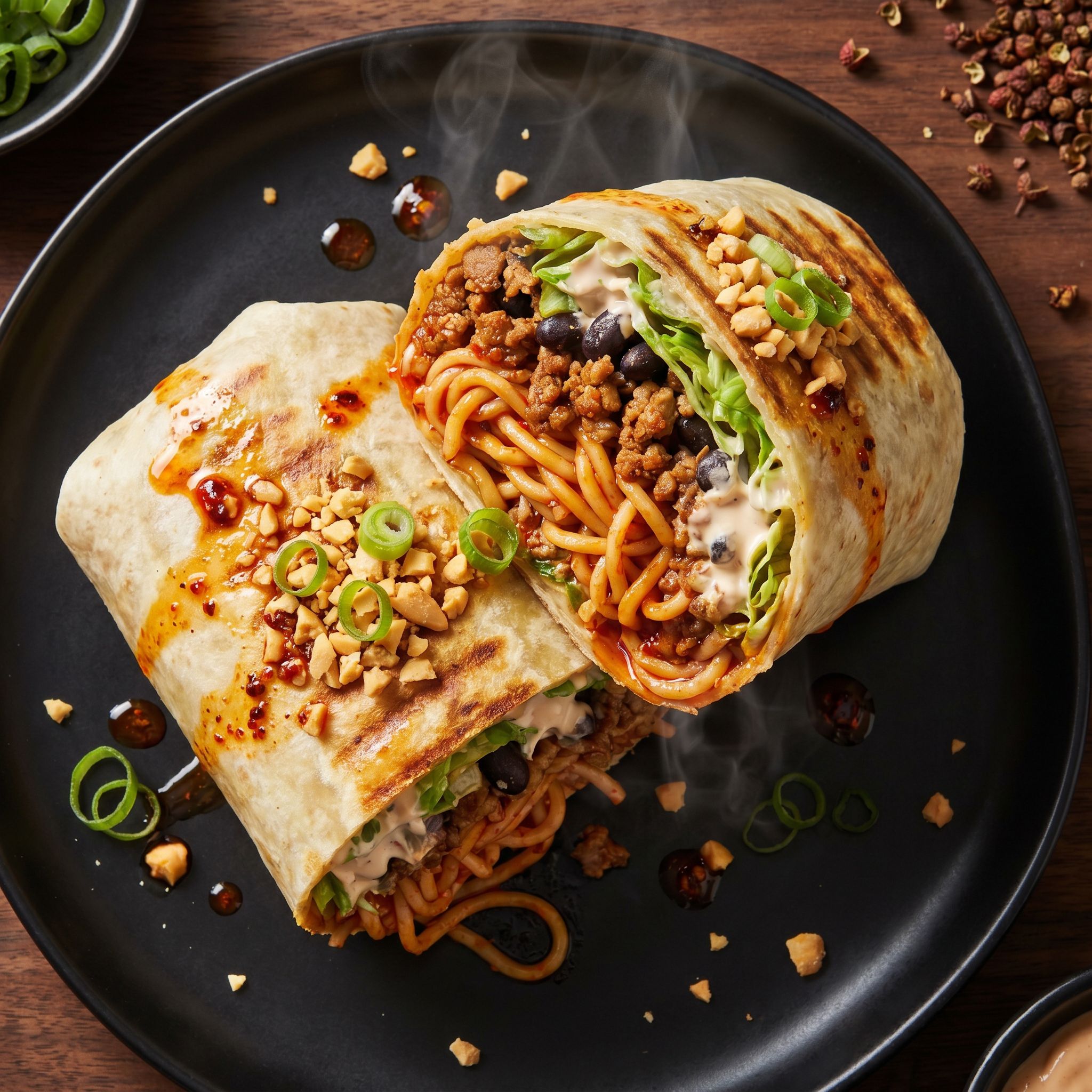 Dan Dan Noodle Burritos