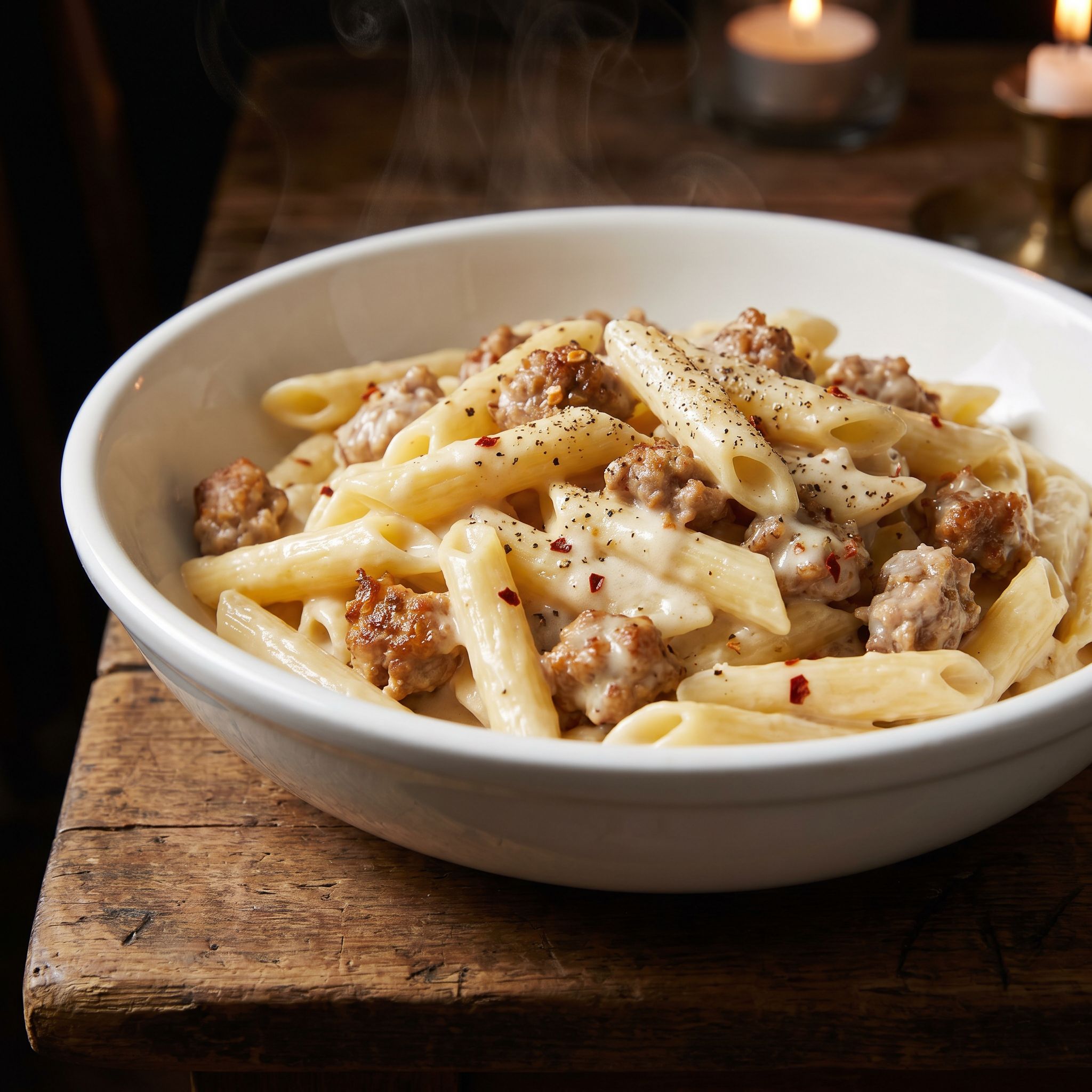 Dragon's Breath Creamy Pork Penne