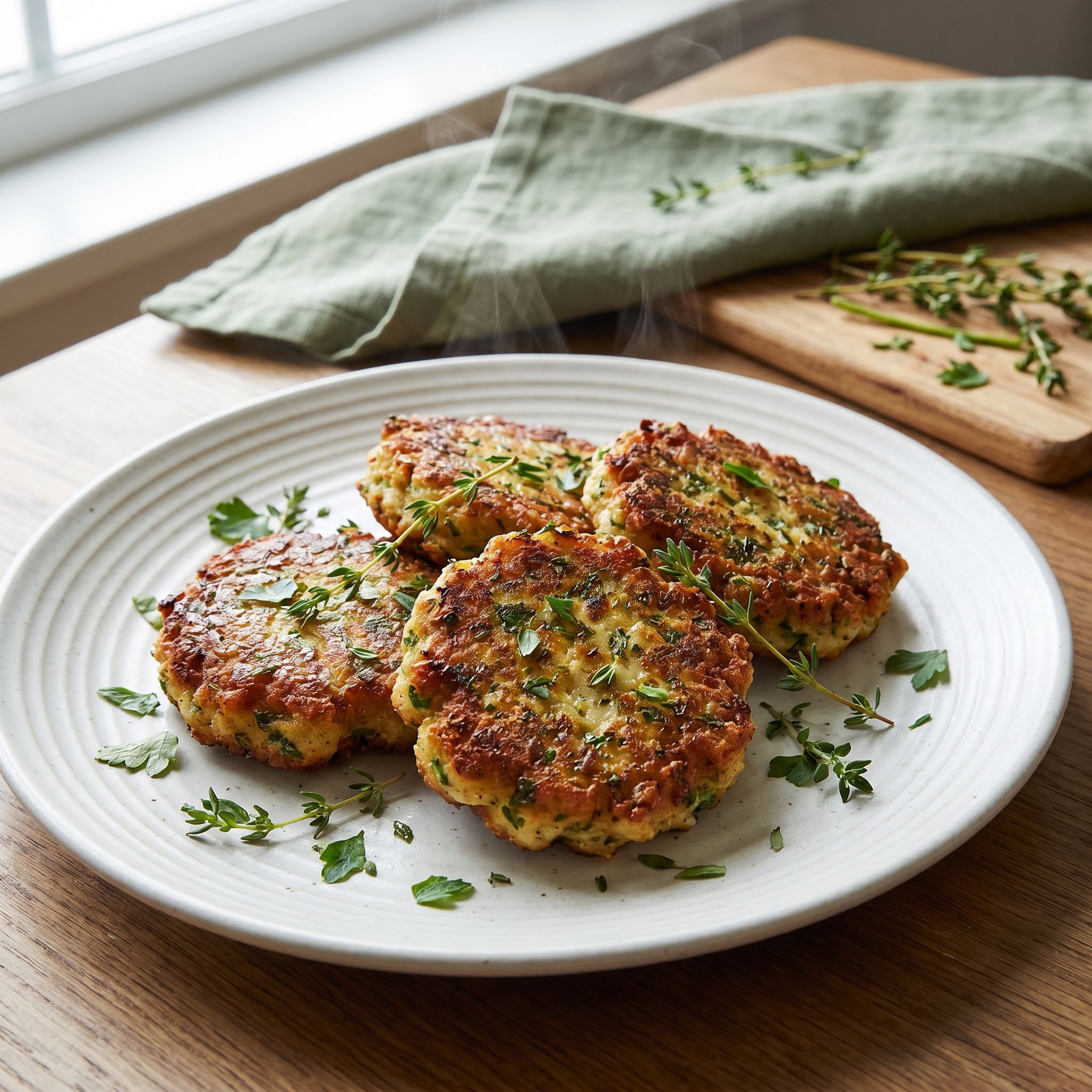 Emerald Thyme Chicken Fritters