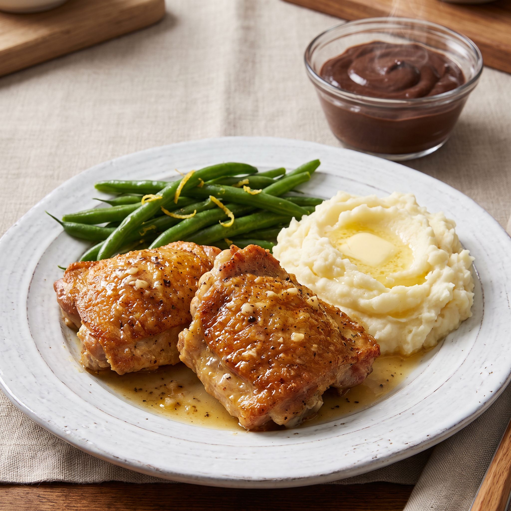 Garlic Butter Chicken Thighs Feast