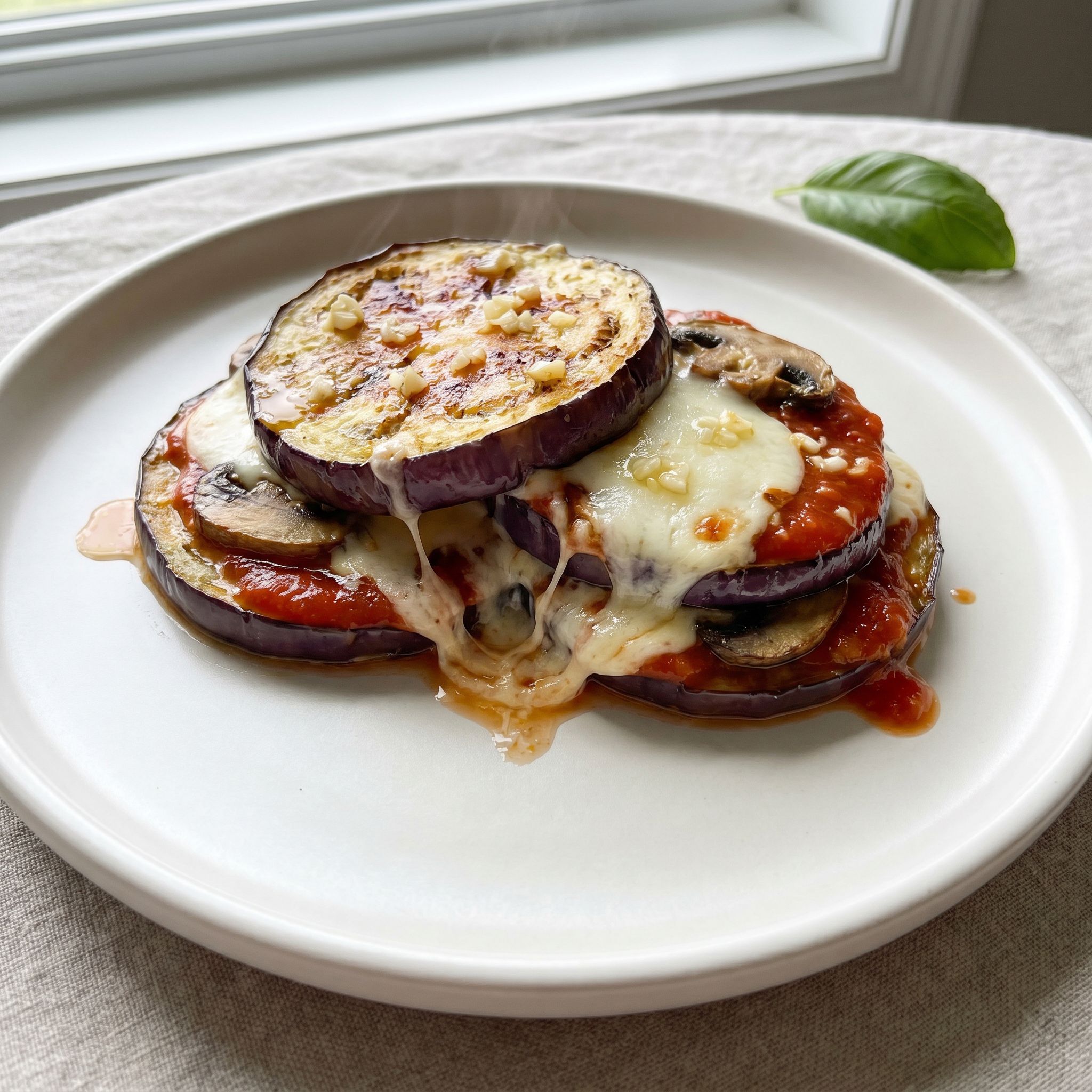 Garlic Herb Eggplant Tomato Melt