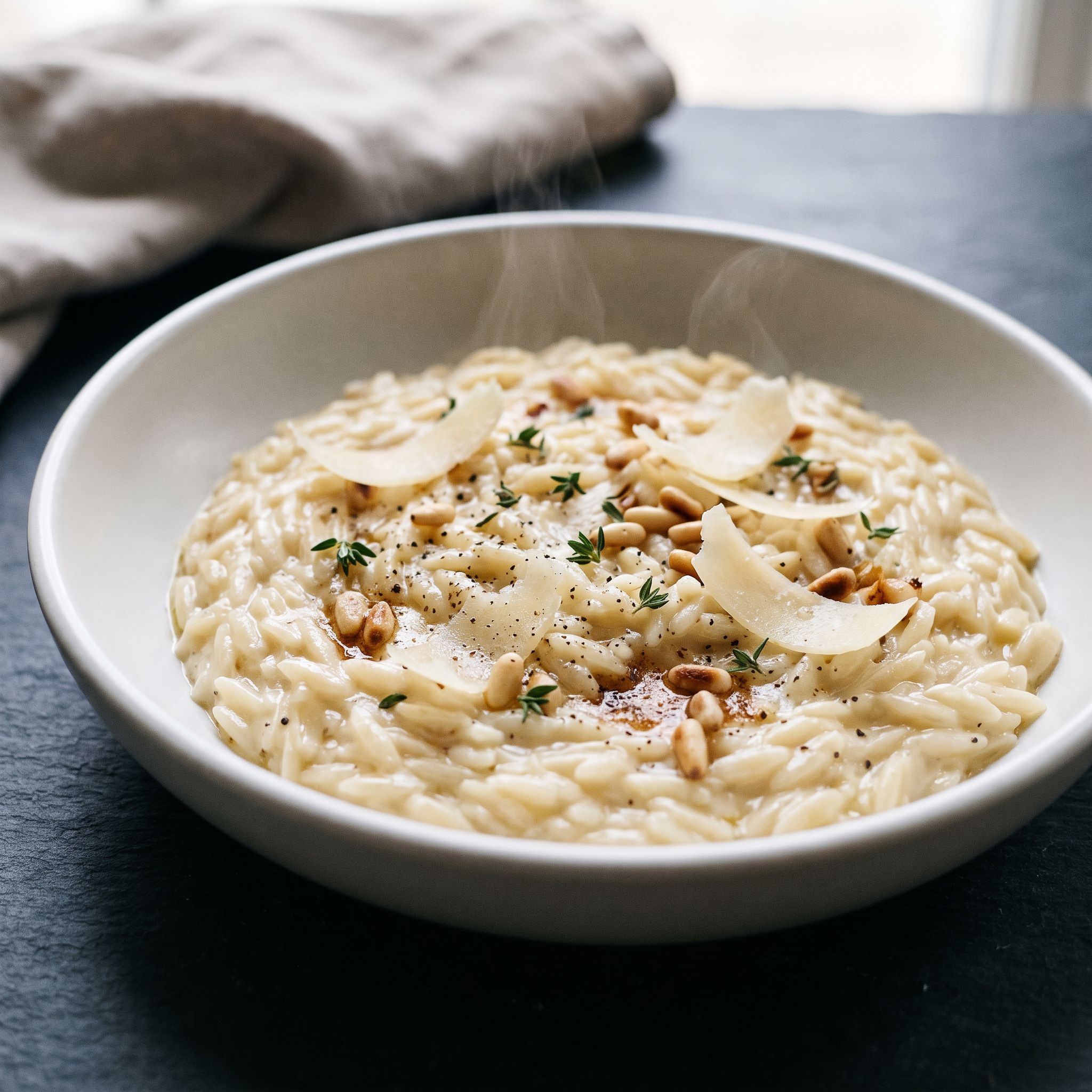 Garlic Parmesan Orzo with Brown Butter