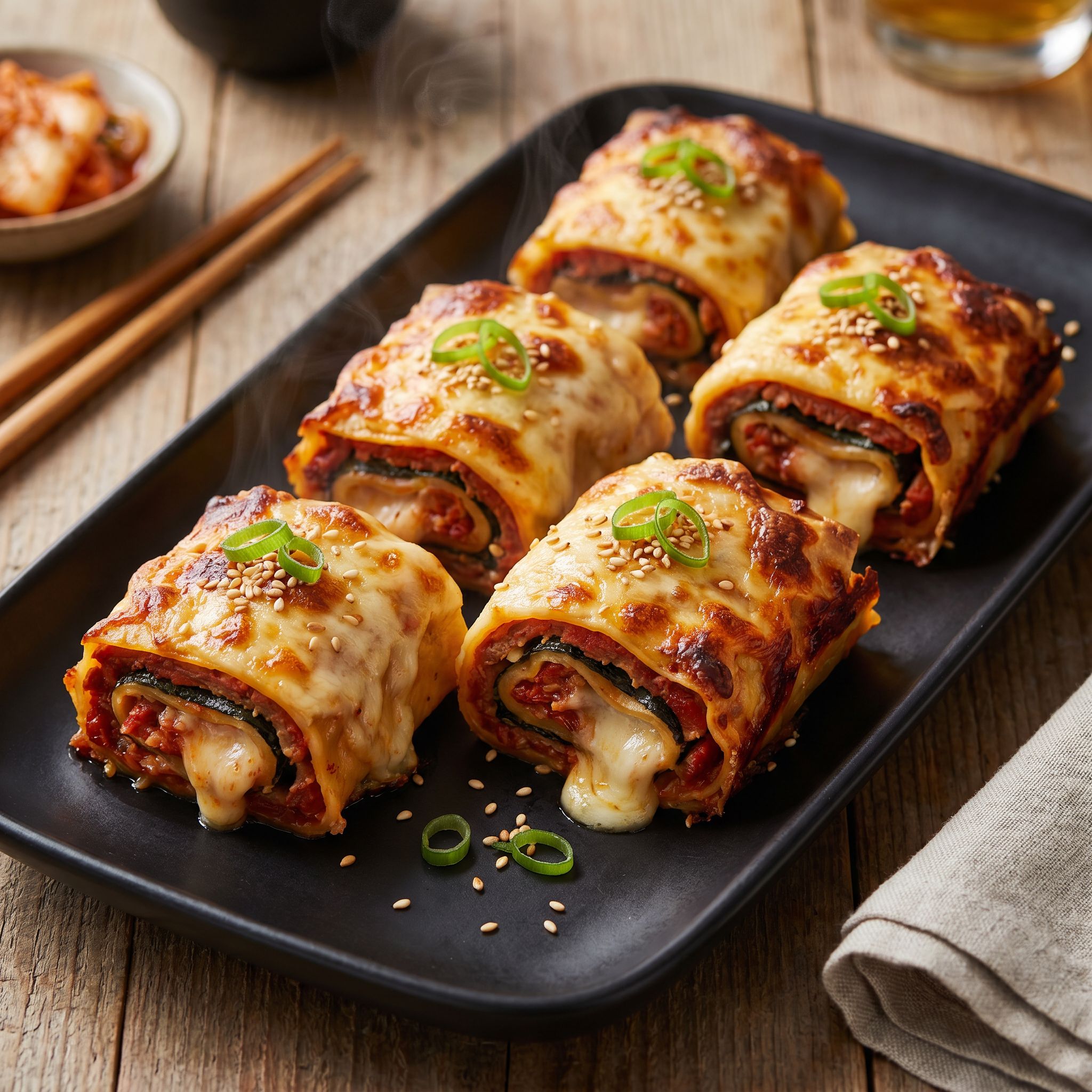 Gochujang Nori Beef Lasagna Roll
