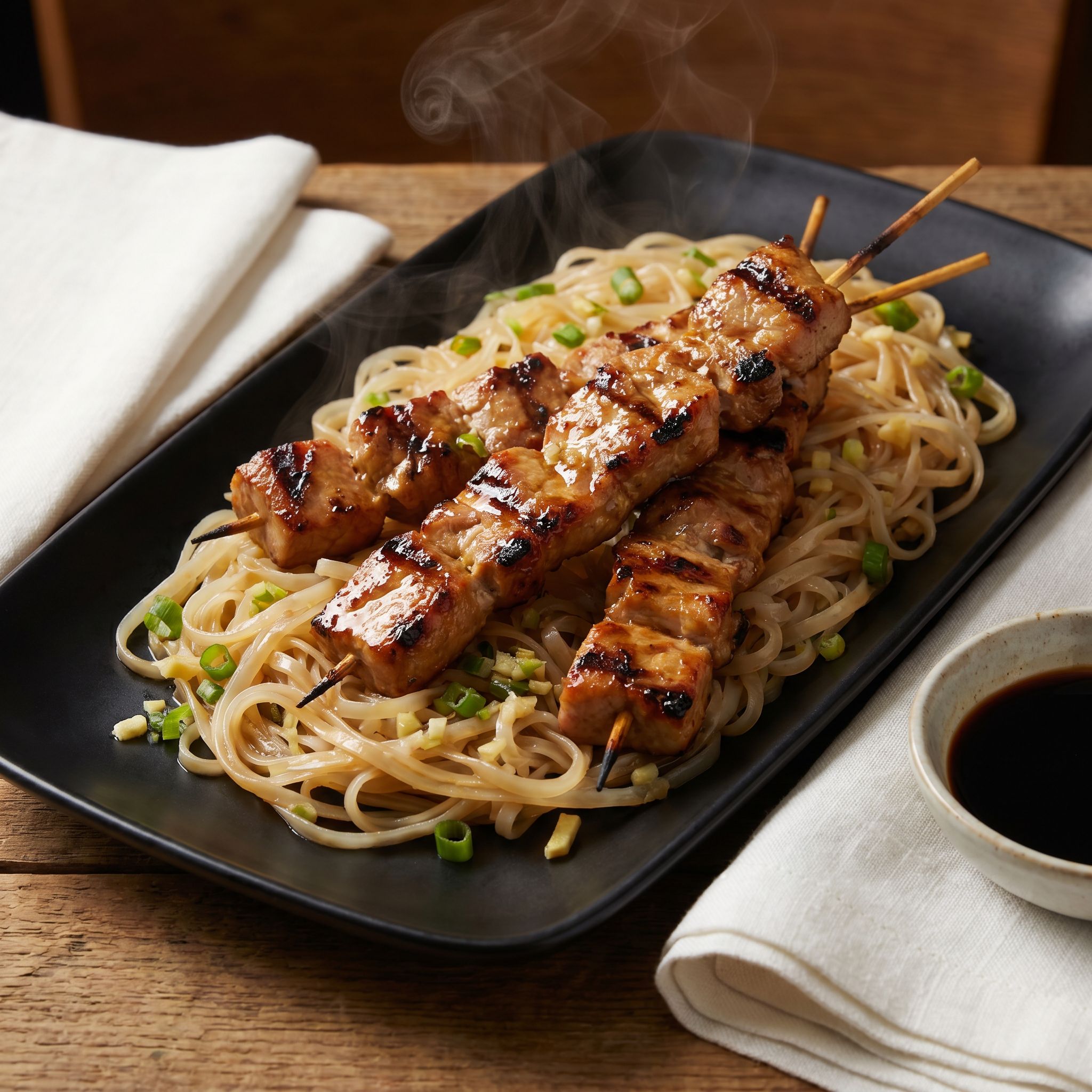 Grilled Ginger-Soy Pork Skewers