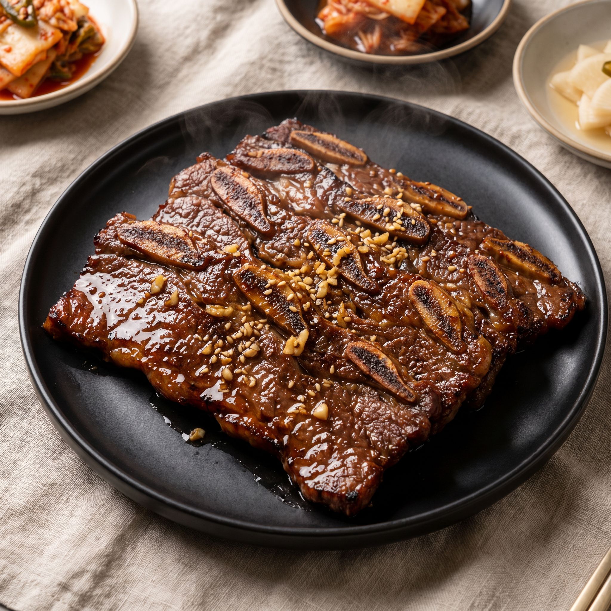 Grilled Soy Garlic Short Ribs with Pear Apple Glaze