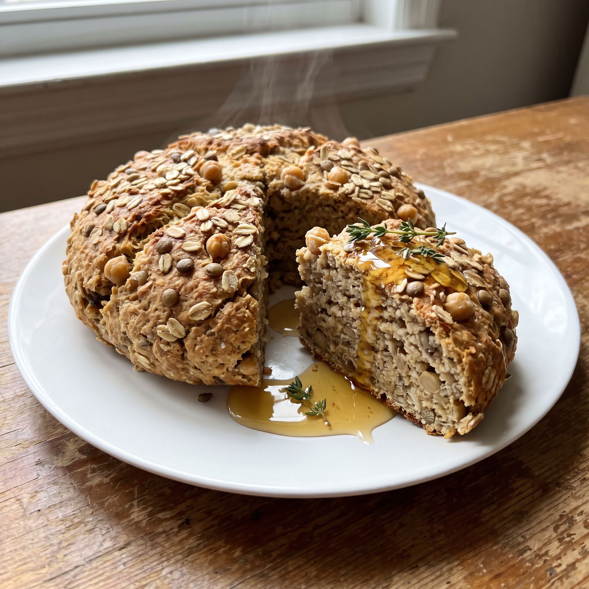 Hearty Bean Oat Bannock Loaf