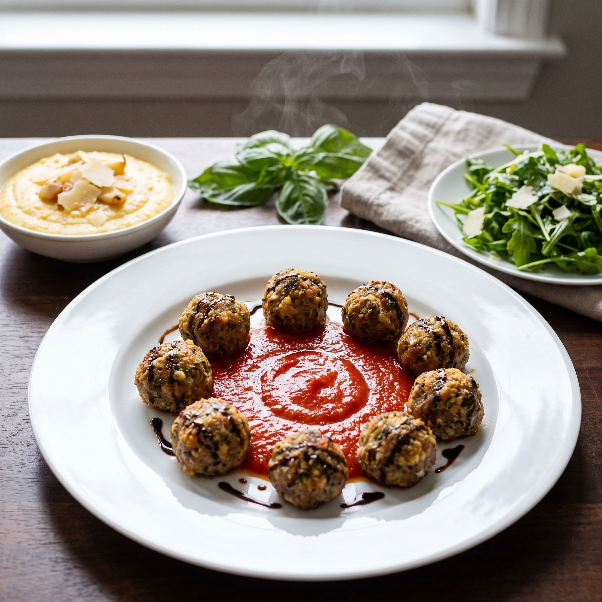 Herb-Crusted Beef Meatball Crown