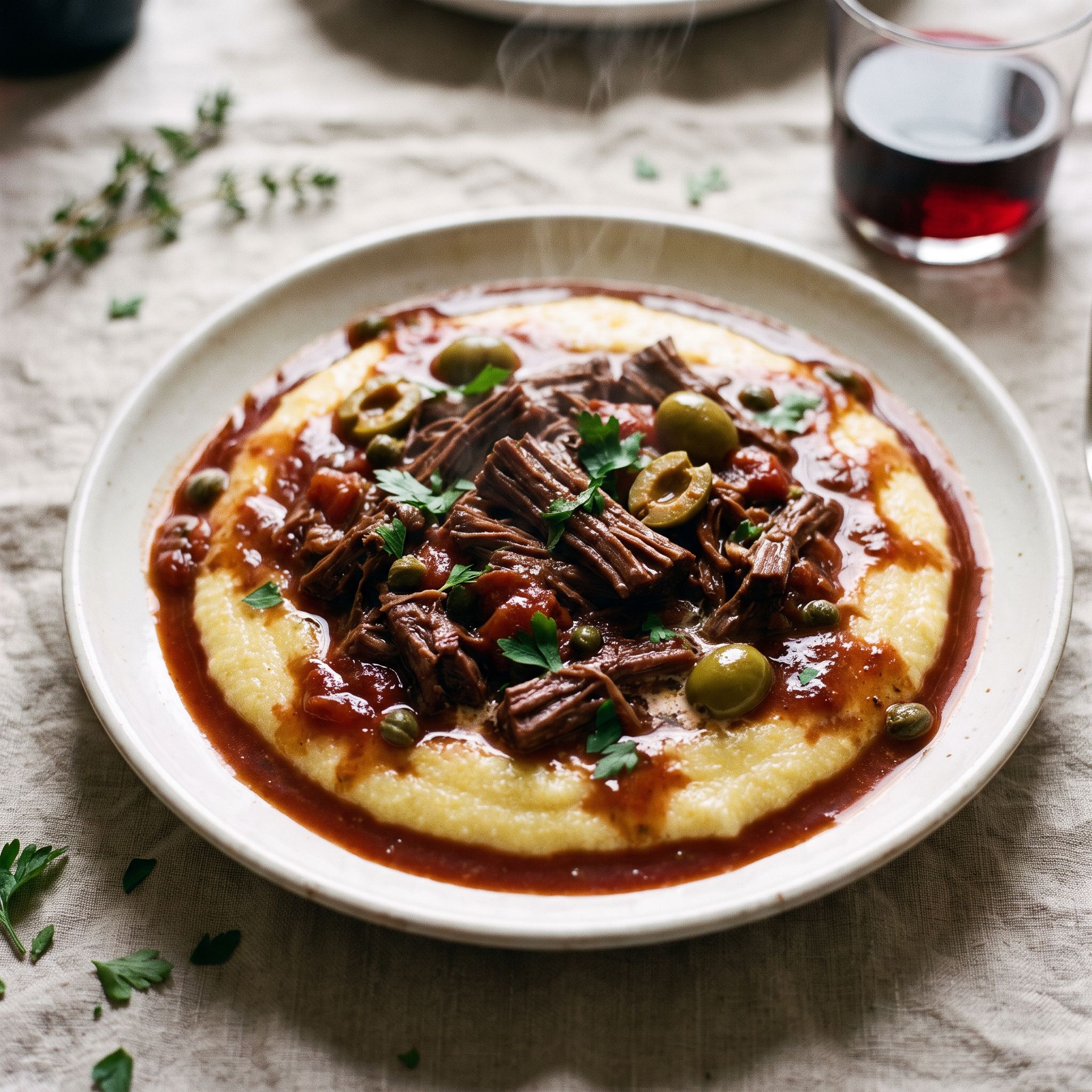 Herbes de Provence Stracotto with Spanish Olives