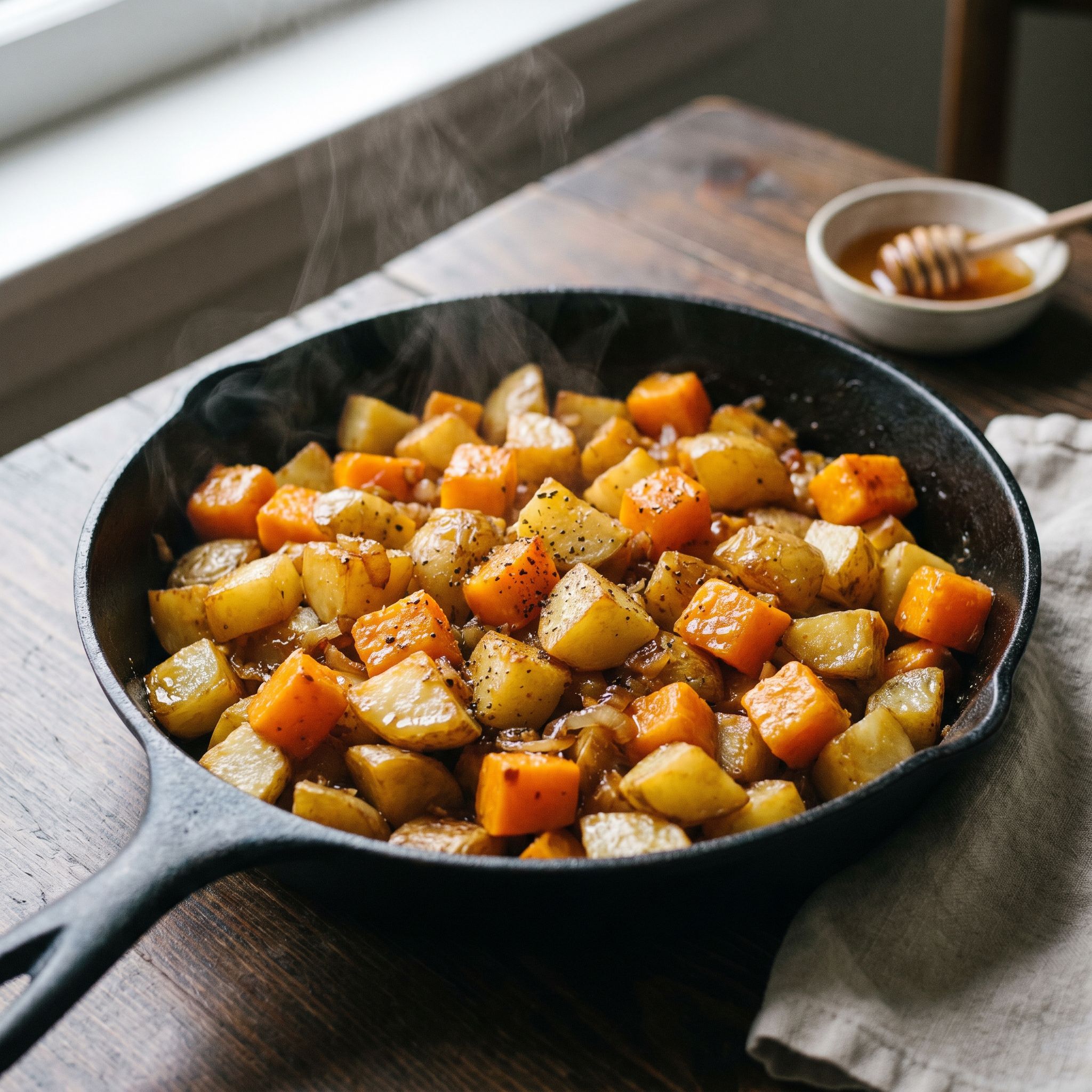 Honey Glazed Potato Pumpkin Skillet
