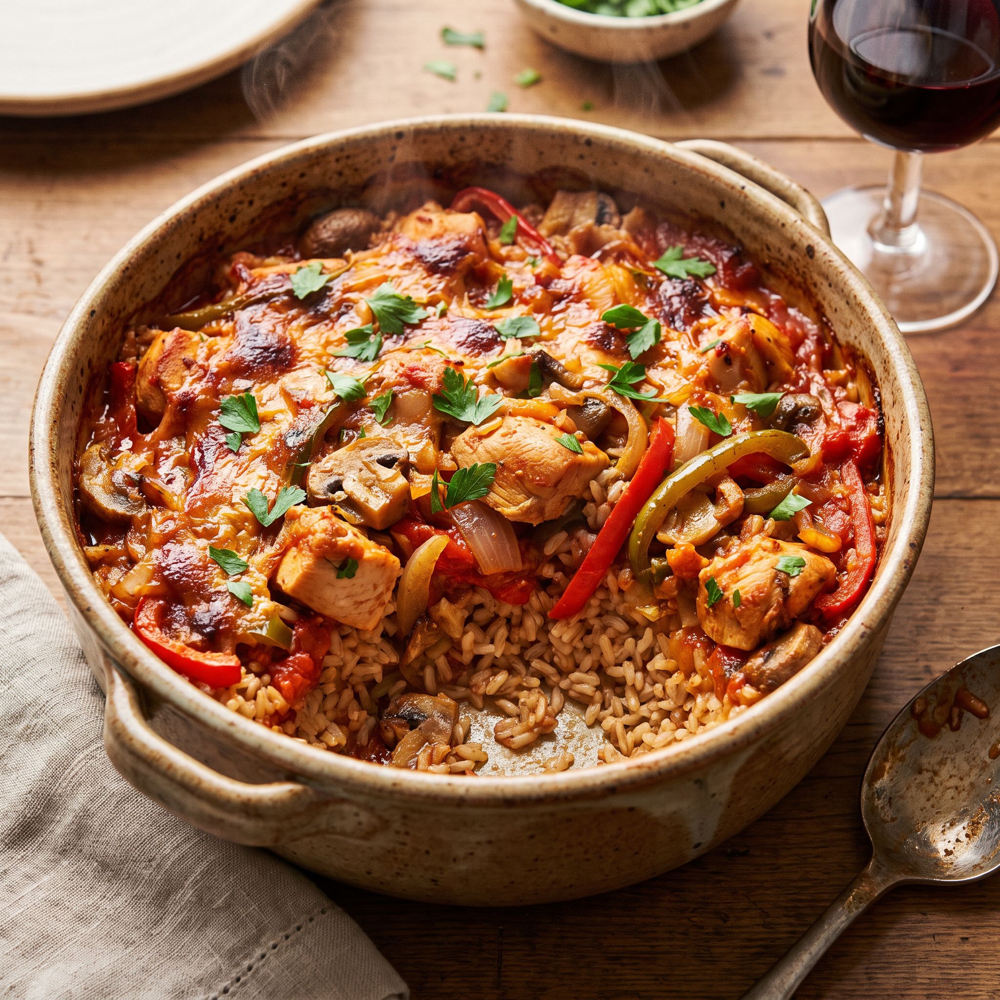 Inferno Chicken Cacciatore Rice Casserole