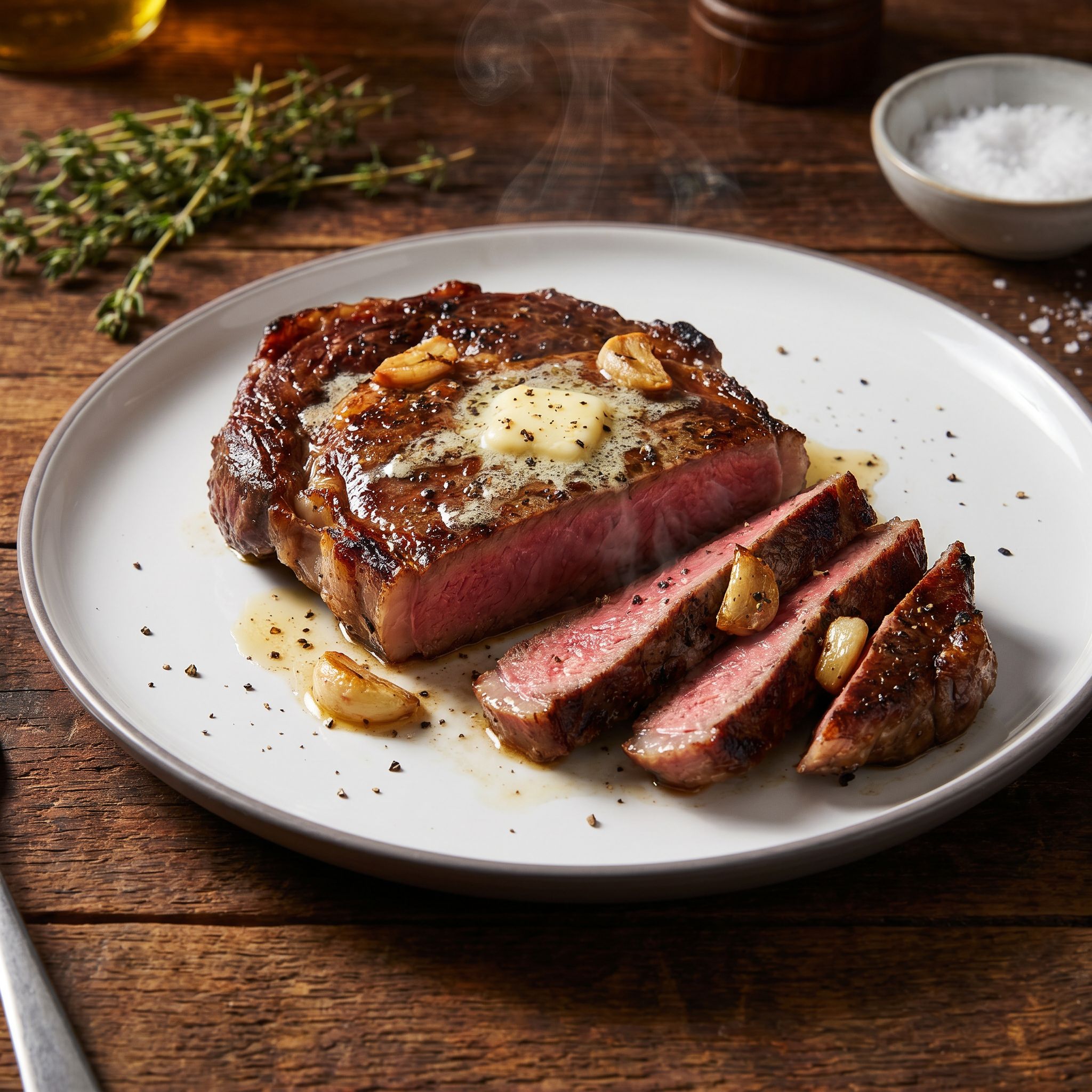 Juicy Garlic Butter Sirloin Steak