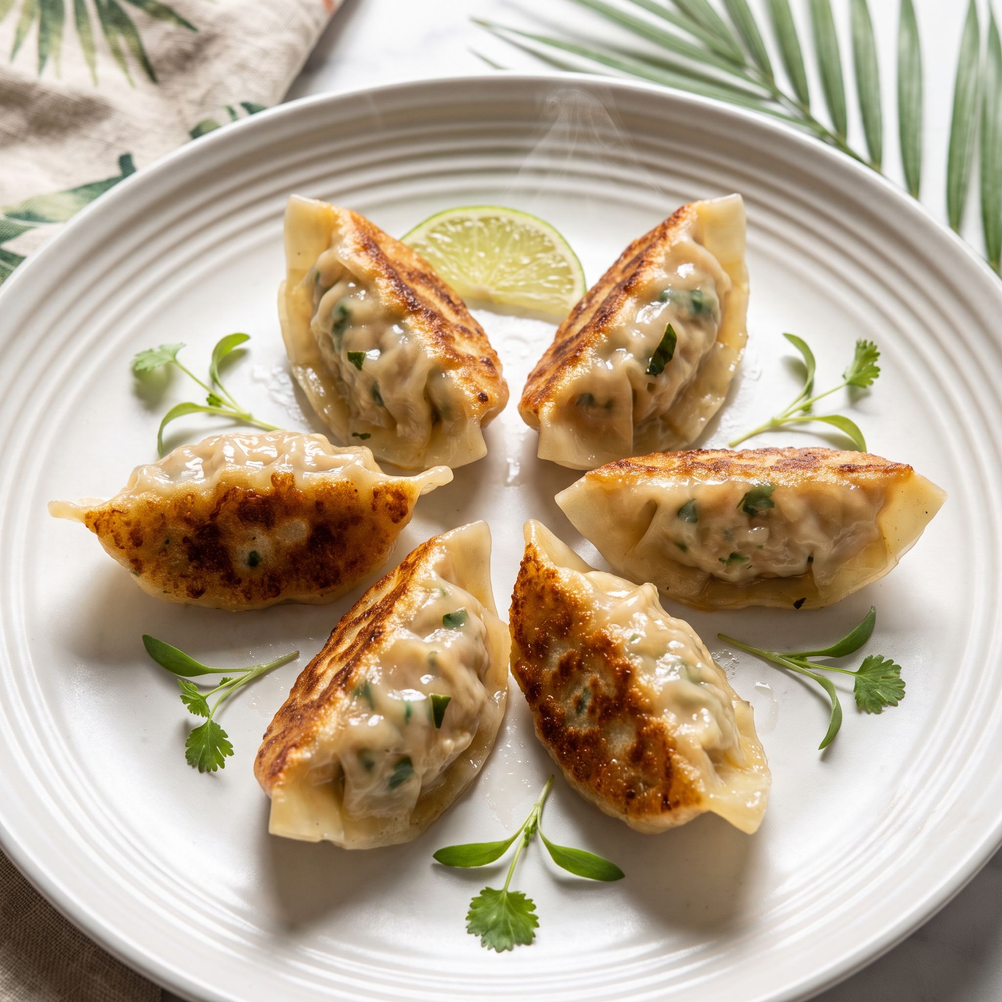 Kaffir Coconut Chicken Cloud Dumplings