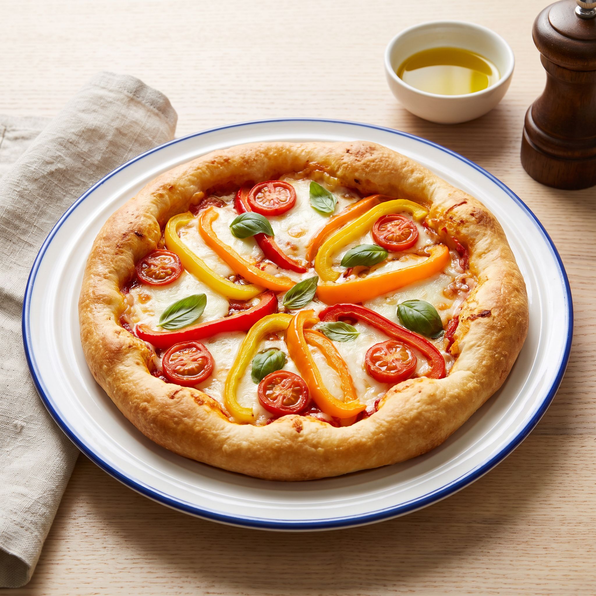 Kid's Custom Veggie Pepper Pizza