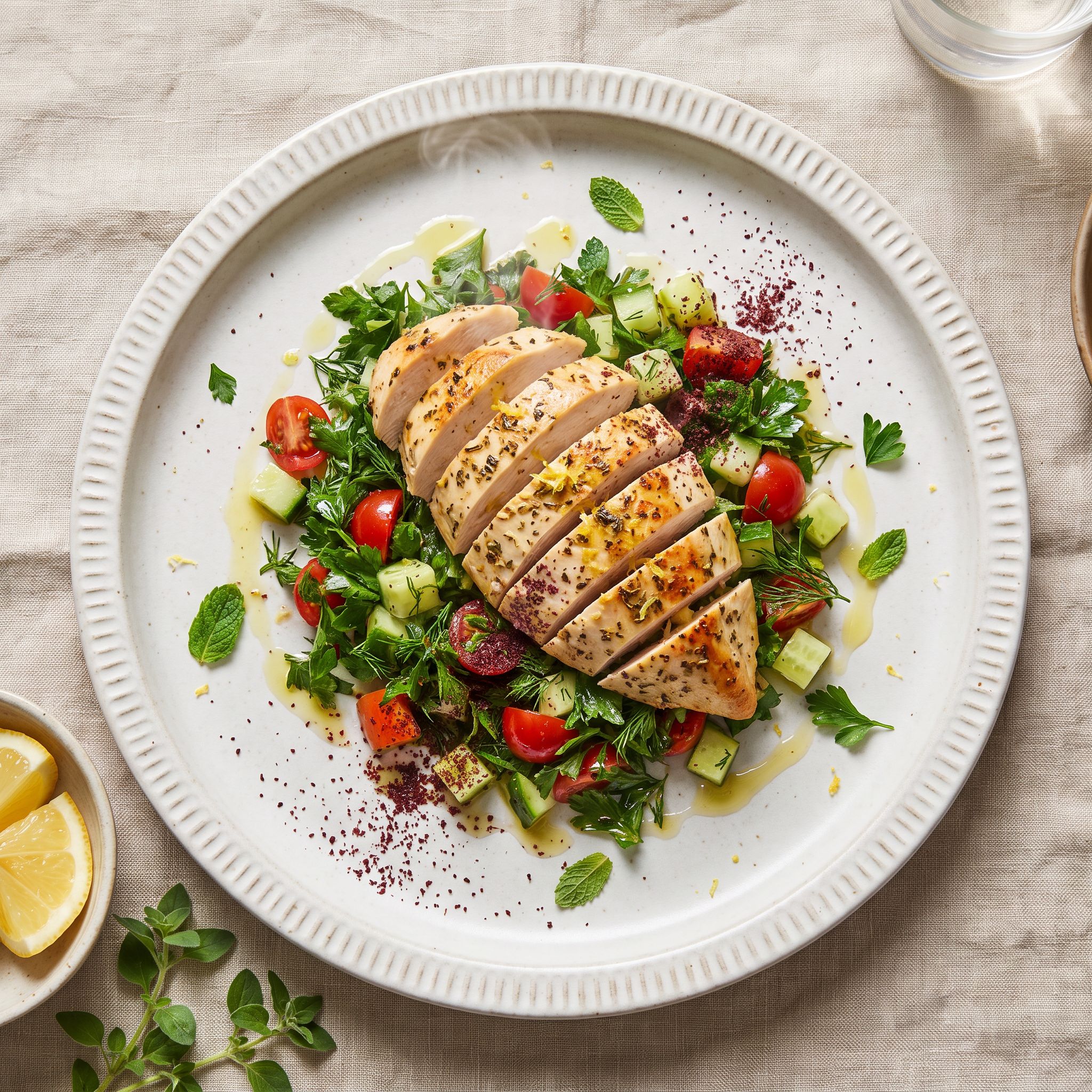 Lemon Oregano Chicken with Herb Salad