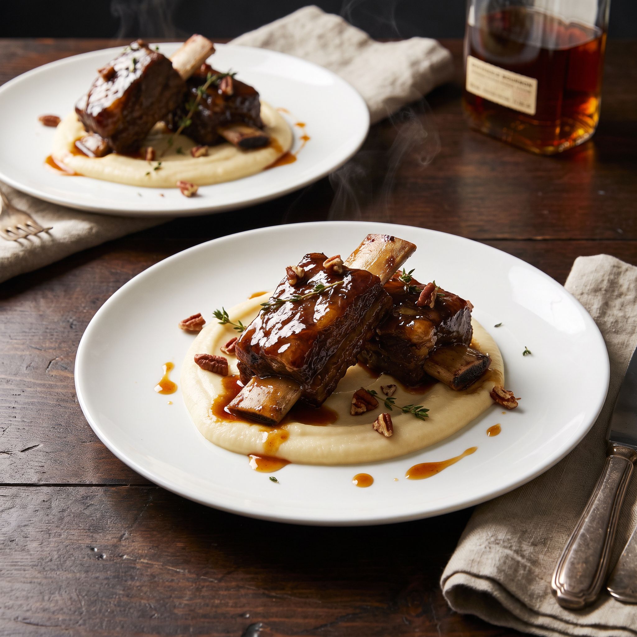 Maple Bourbon Braised Short Rib Towers