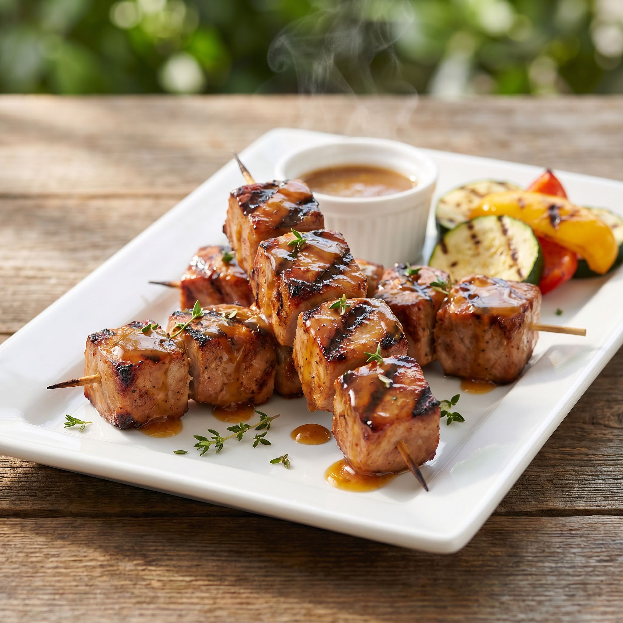 Maple-Mustard Pork Tenderloin Skewers