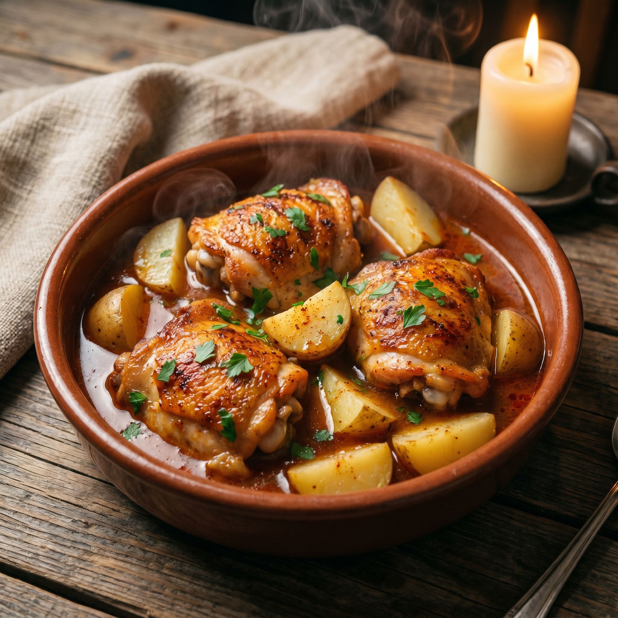 Medieval Smoky Chicken Potato Braise