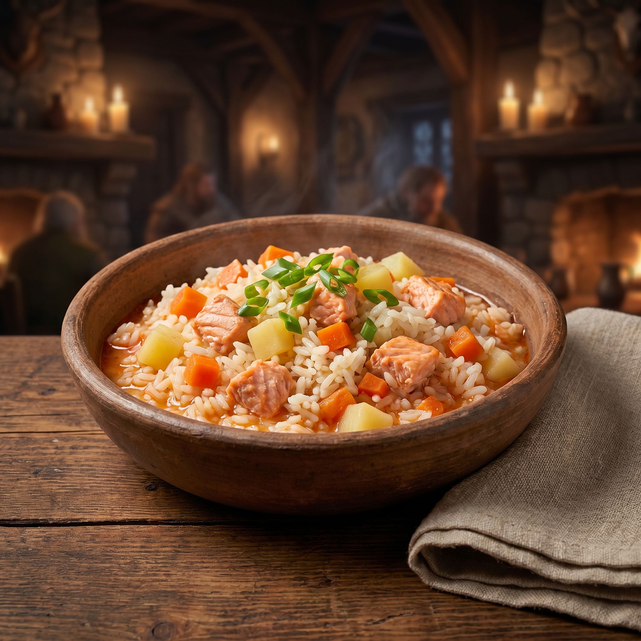 Mystic Tavern Salmon Rice Pilaf
