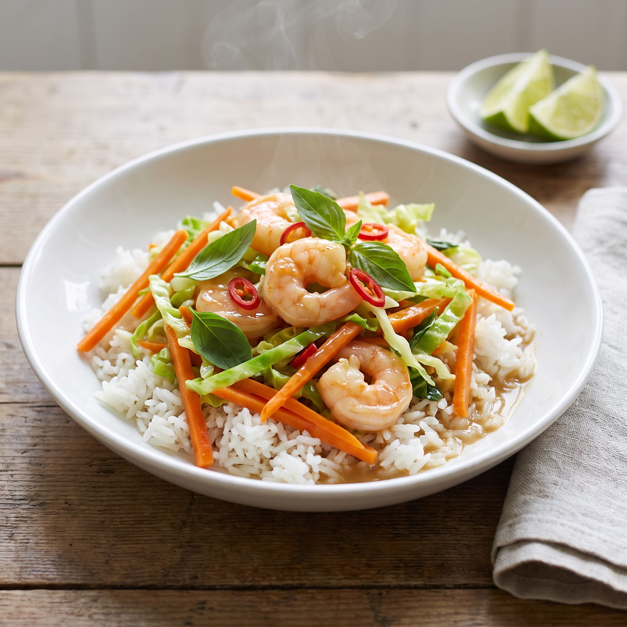 Okinawan-Thai Miso Carrot Prawn Pan