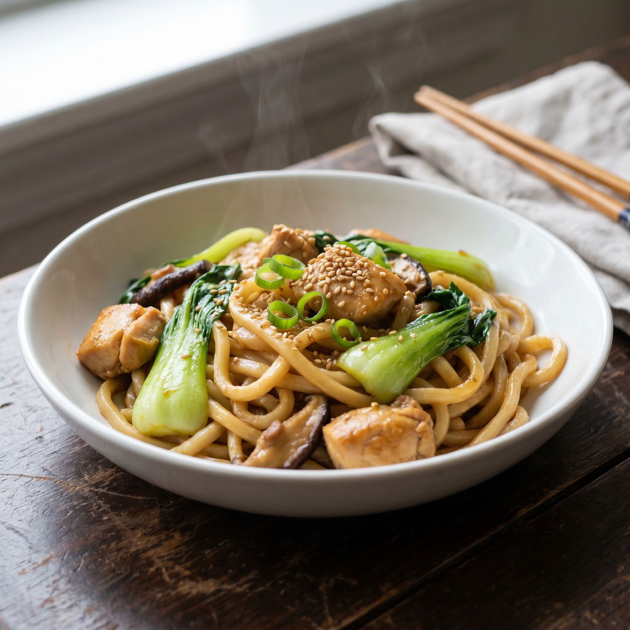 One-Pot Sesame Chicken Udon Stir Fry