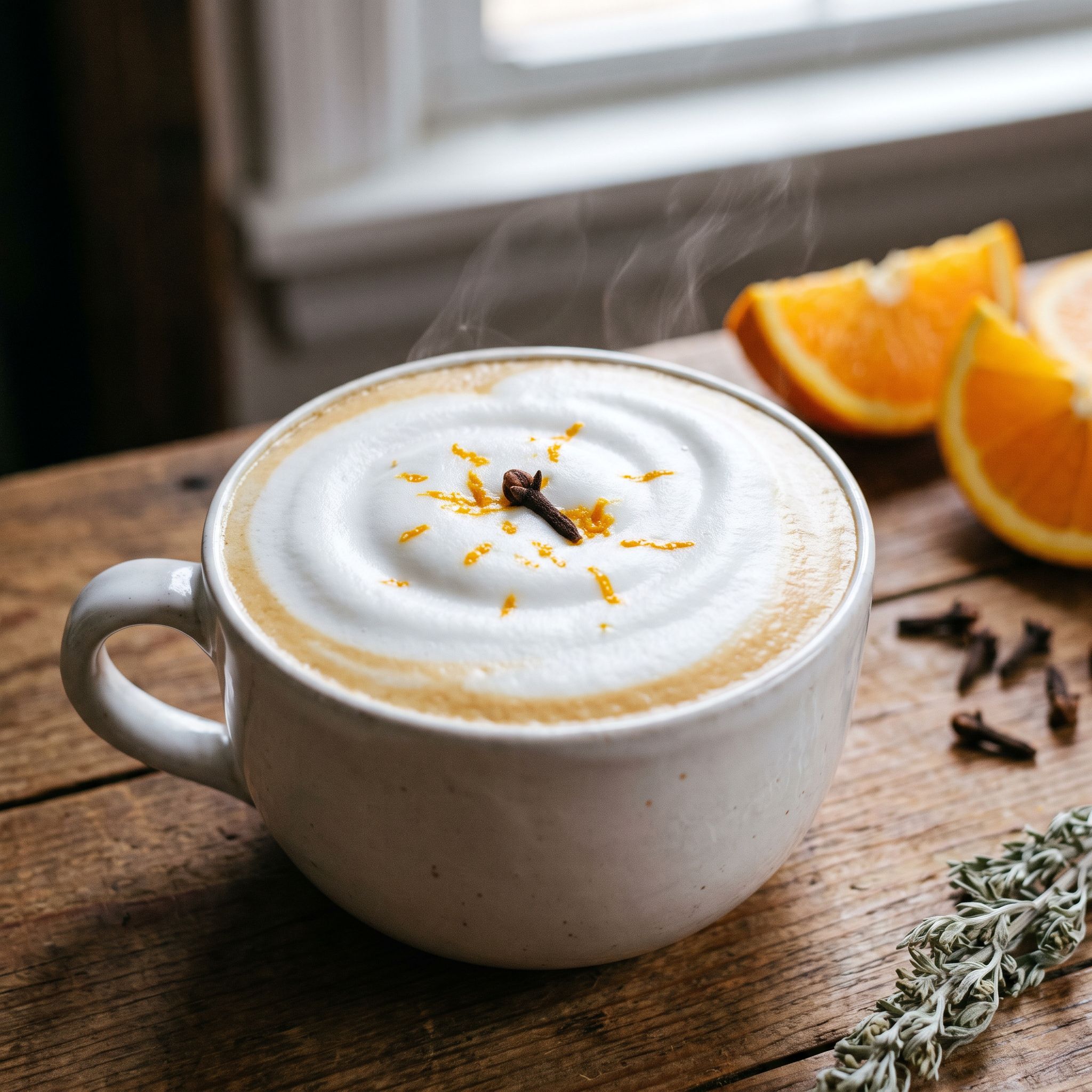 Orange Clove Wormwood Latte