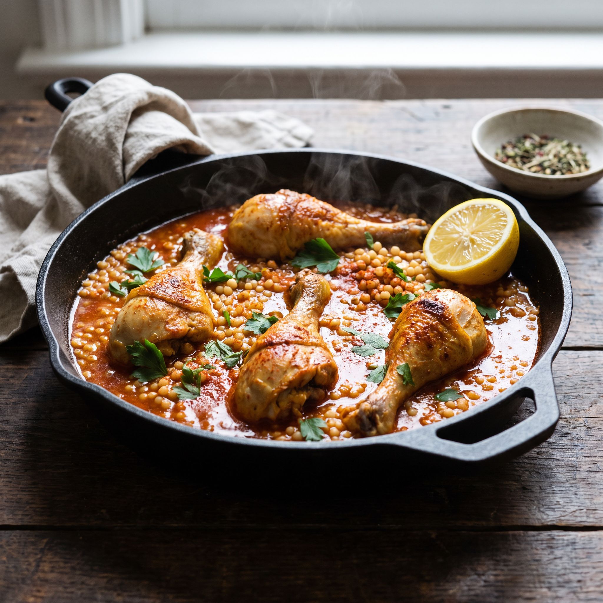 Paprika-Scented One-Pan Chicken Couscous