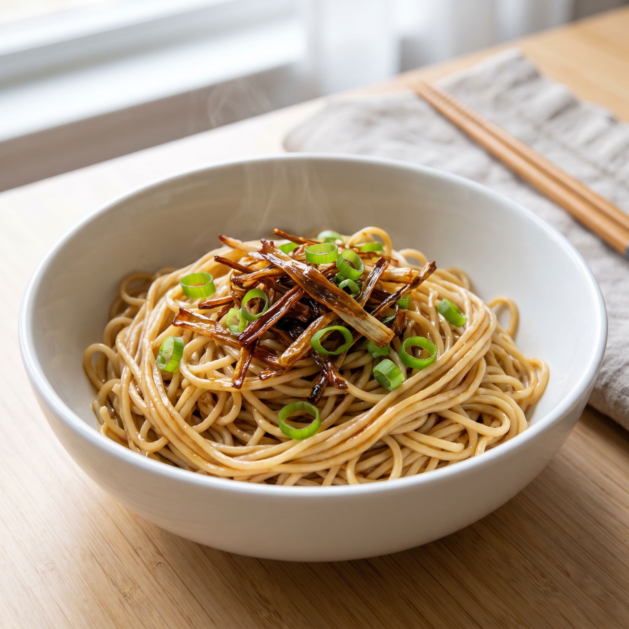 Quick Scallion Oil Noodle Toss