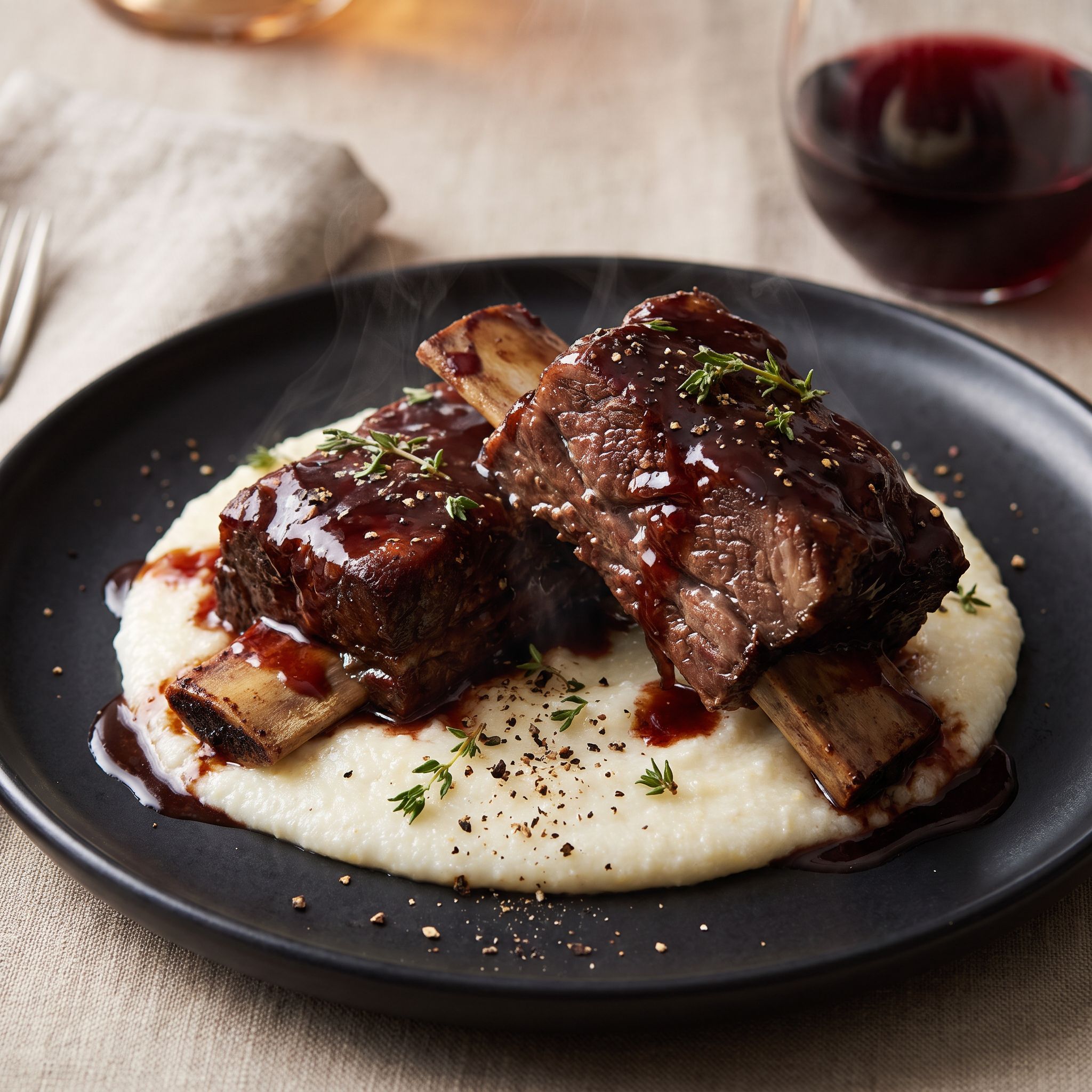 Red Wine Balsamic Braised Ribs