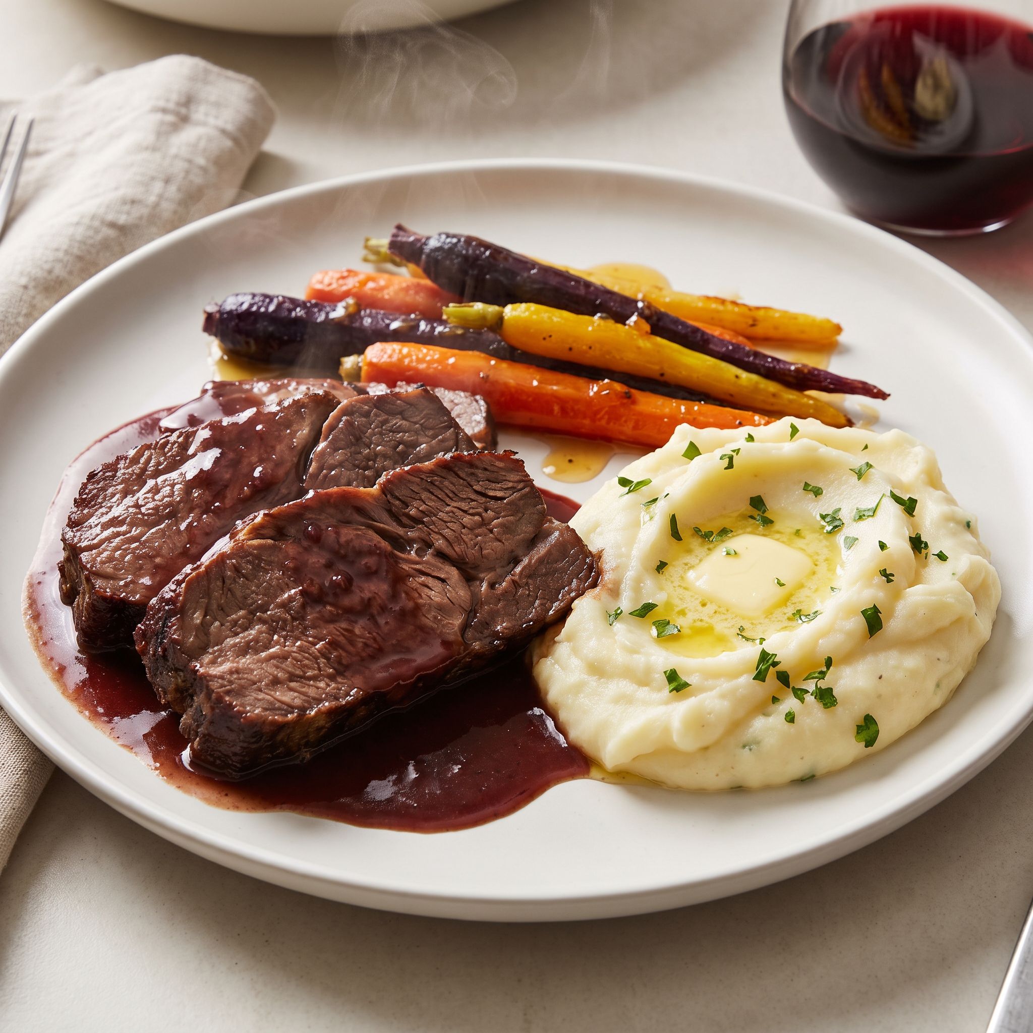 Red Wine Braised Sunday Beef Roast