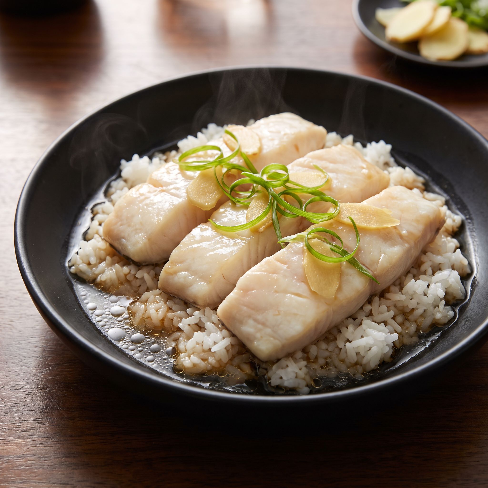 Sake-Steamed Sablefish with Ginger