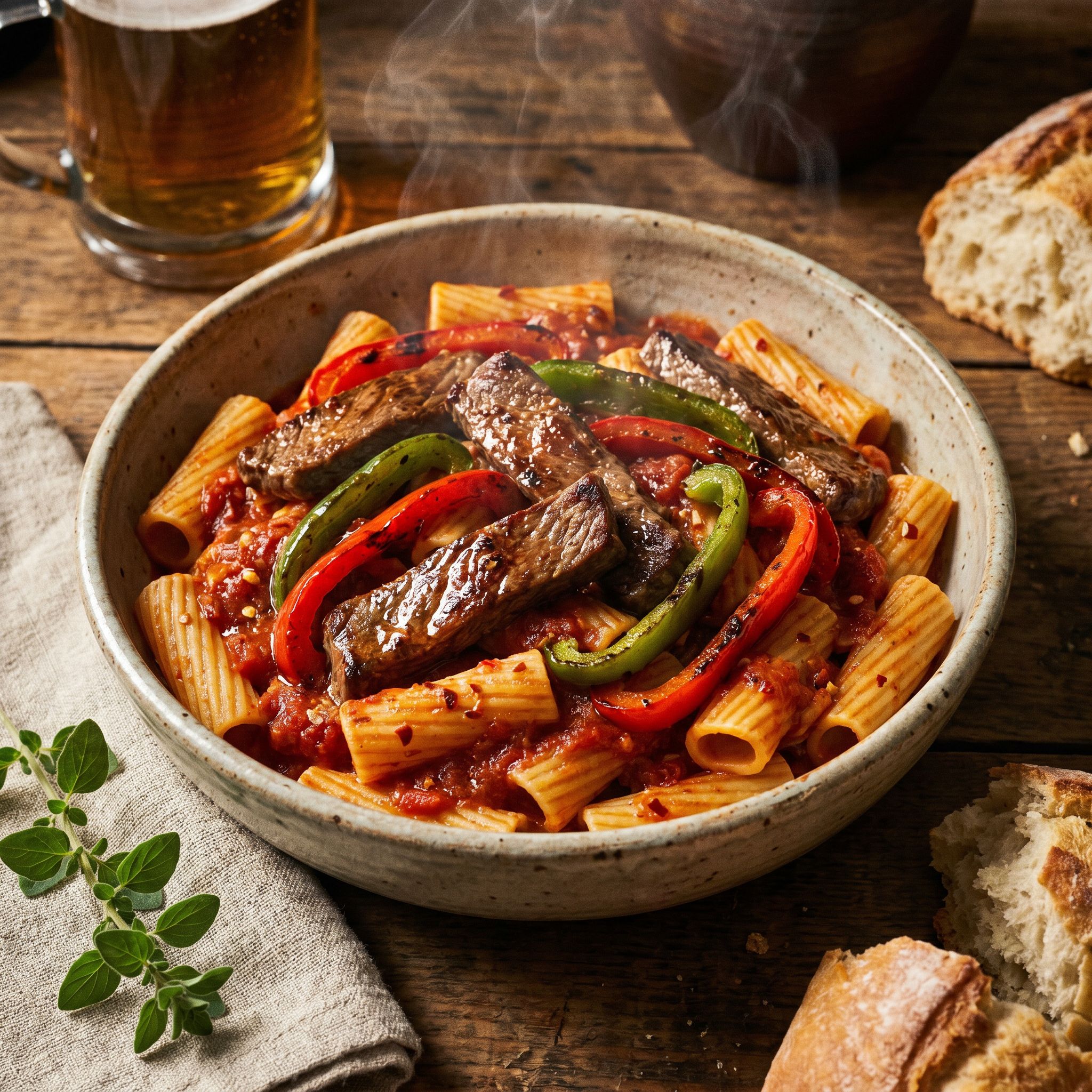 Sicilian Chili Beef Pasta Bowl