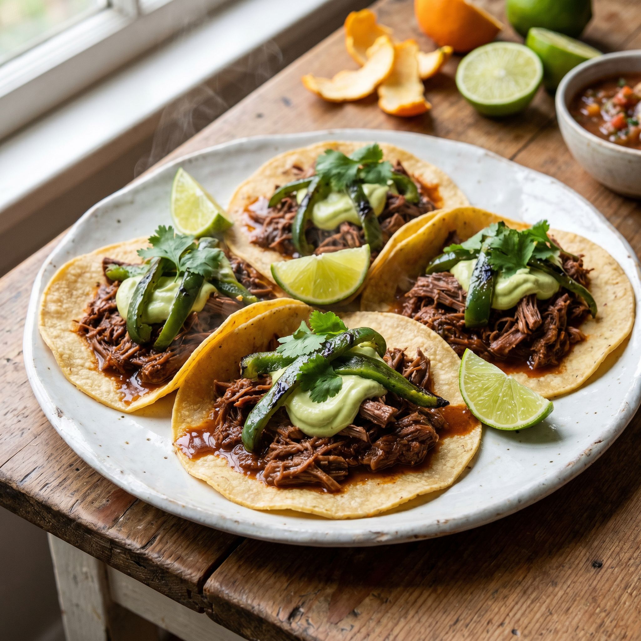 Slow-Braised California Barbacoa Beef Tacos