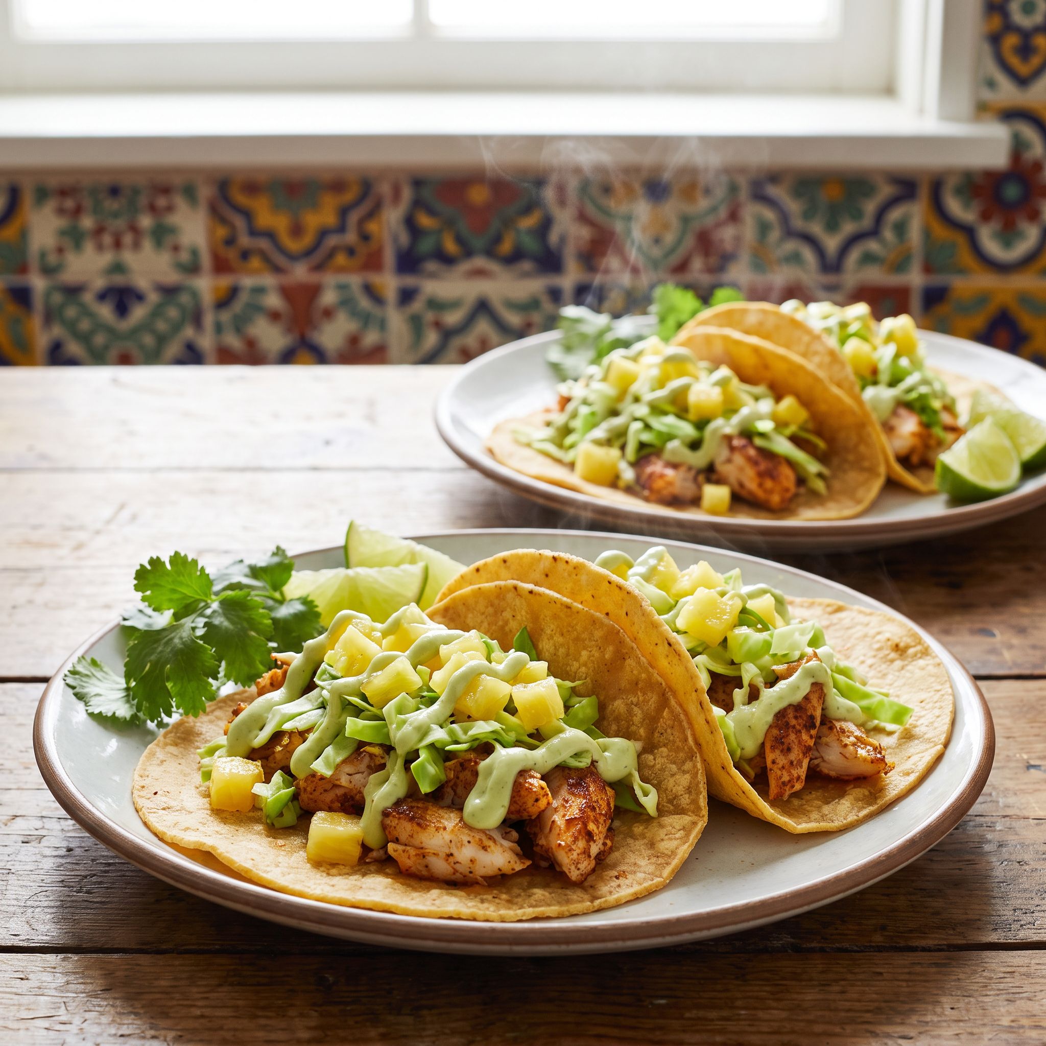 Smoky Chipotle Crab Tacos with Pineapple Slaw