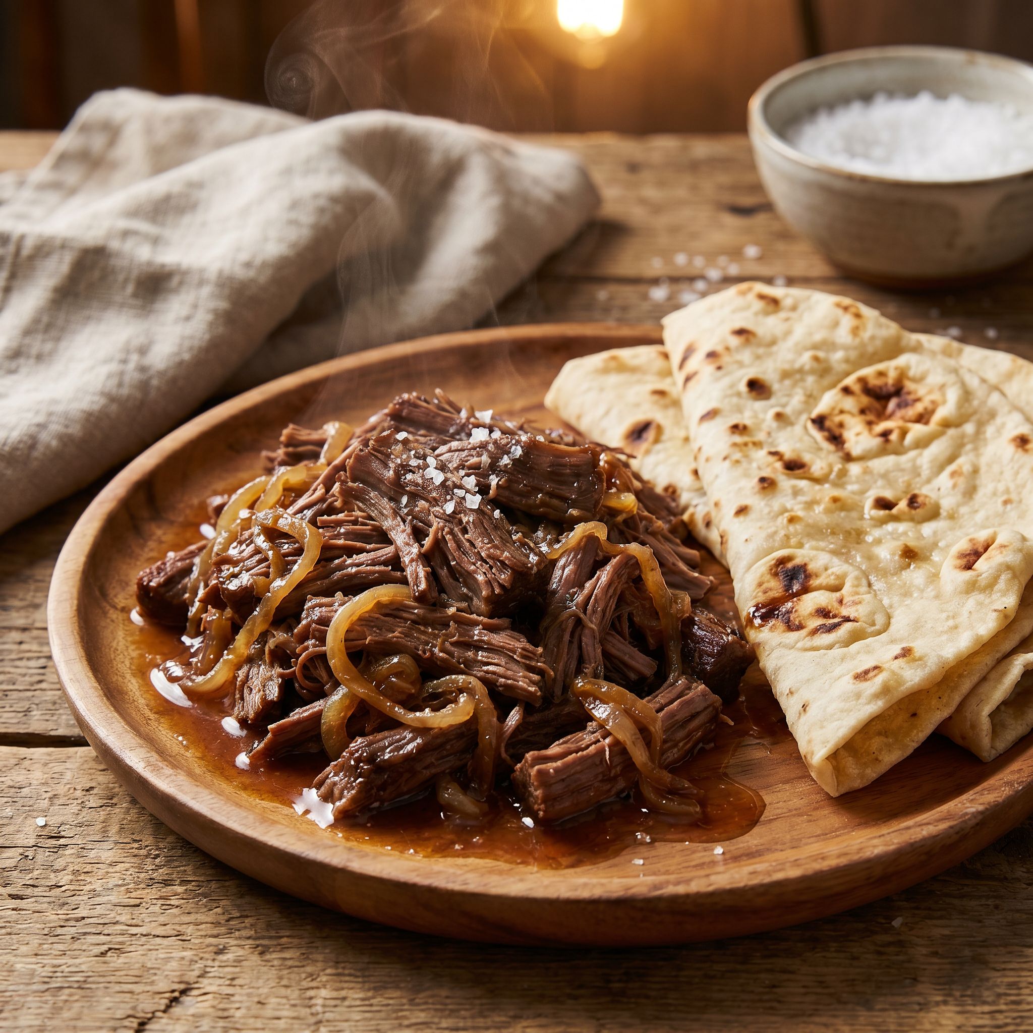 Smoky Onion Beef Flatbread Feast