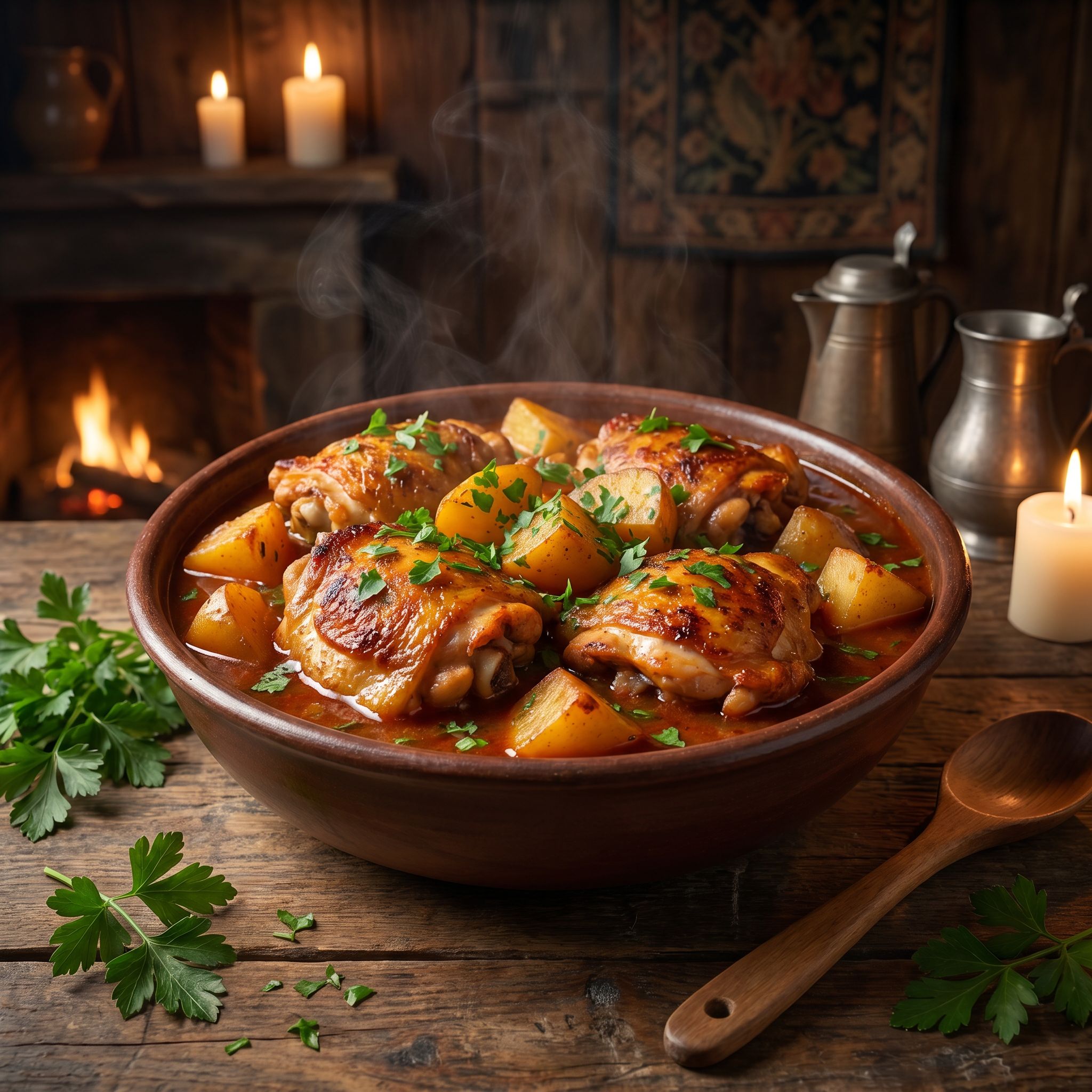 Smoky Tavern Braised Chicken Thighs