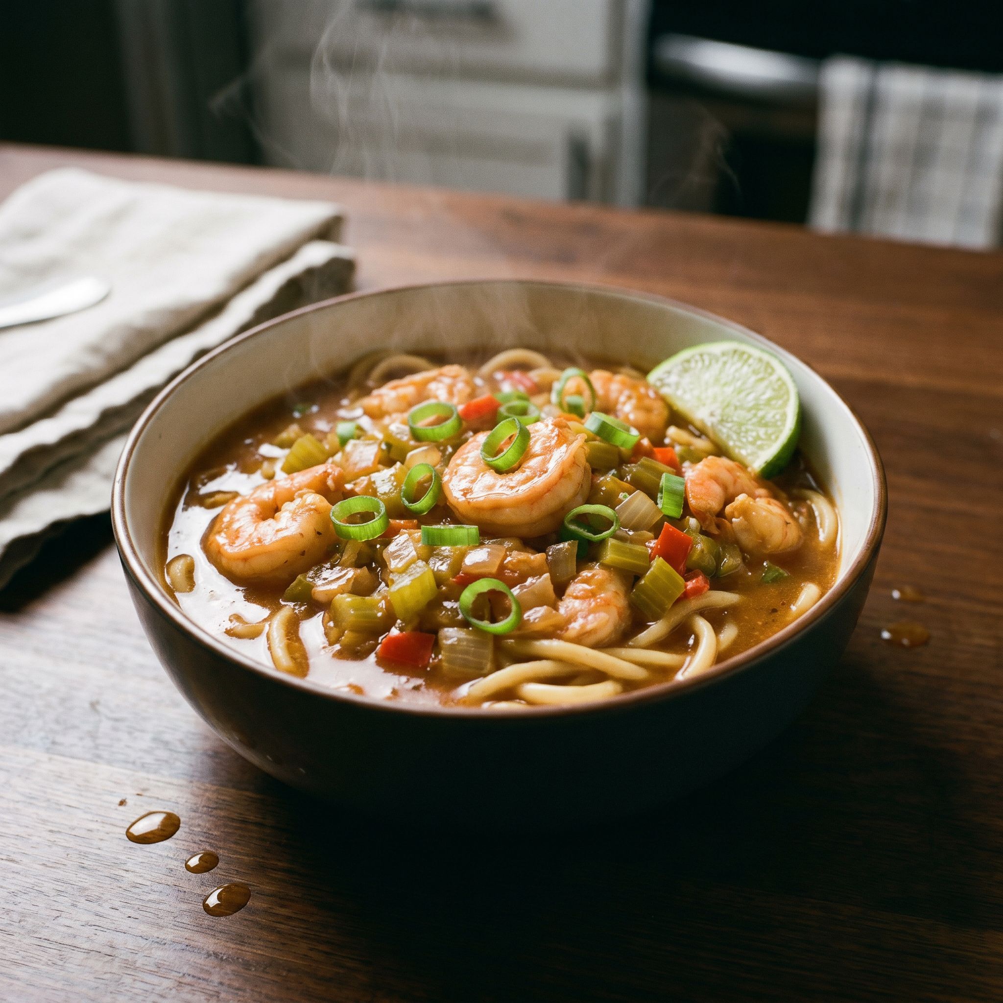 Spicy Cajun Shrimp Etouffee Ramen
